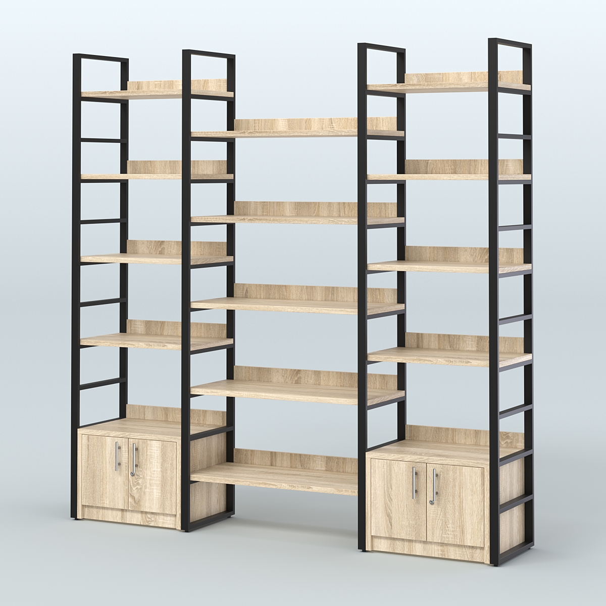 Комбо стеллажей с полками STRONG - АЛЬФА №2 (2260 мм) Дуб Сонома