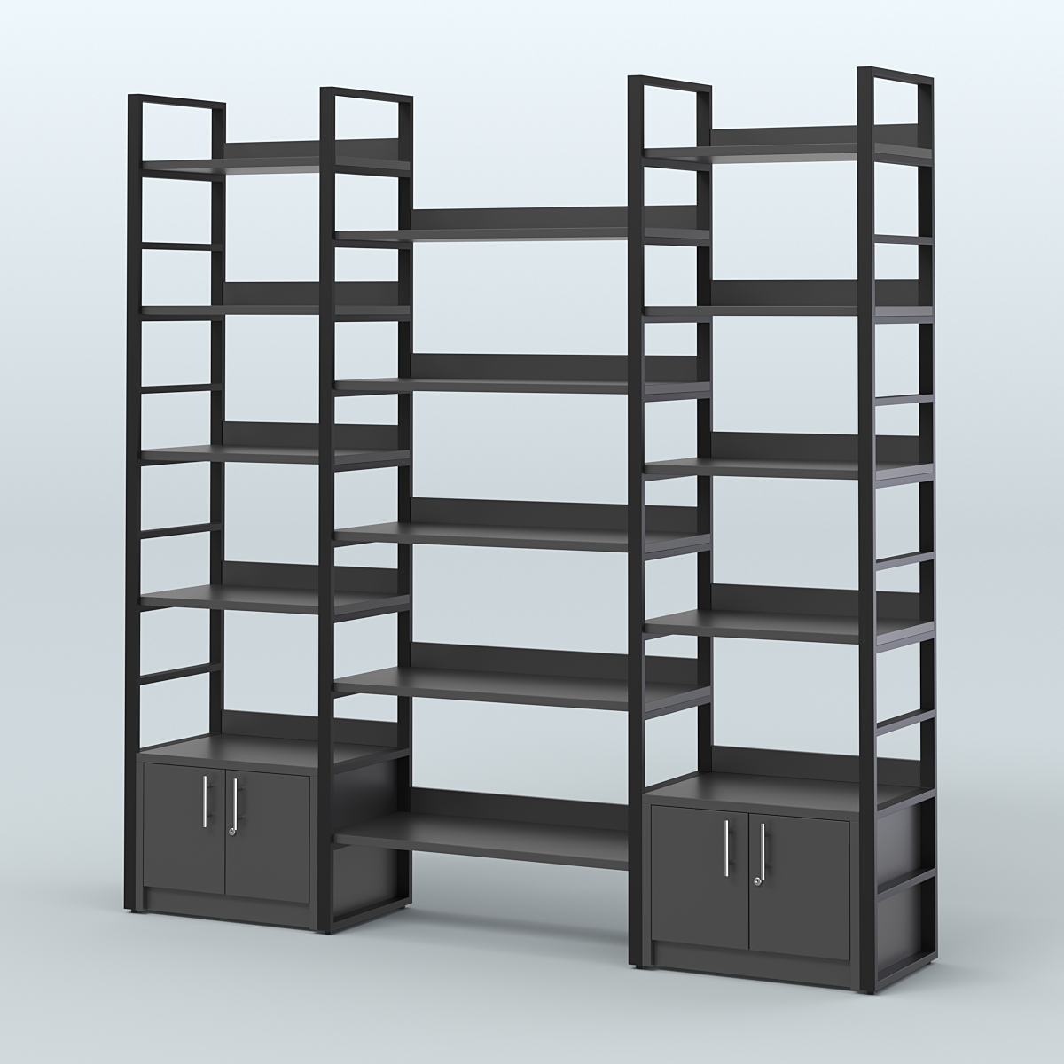 Комбо стеллажей с полками STRONG - АЛЬФА №2 (2260 мм) Черный