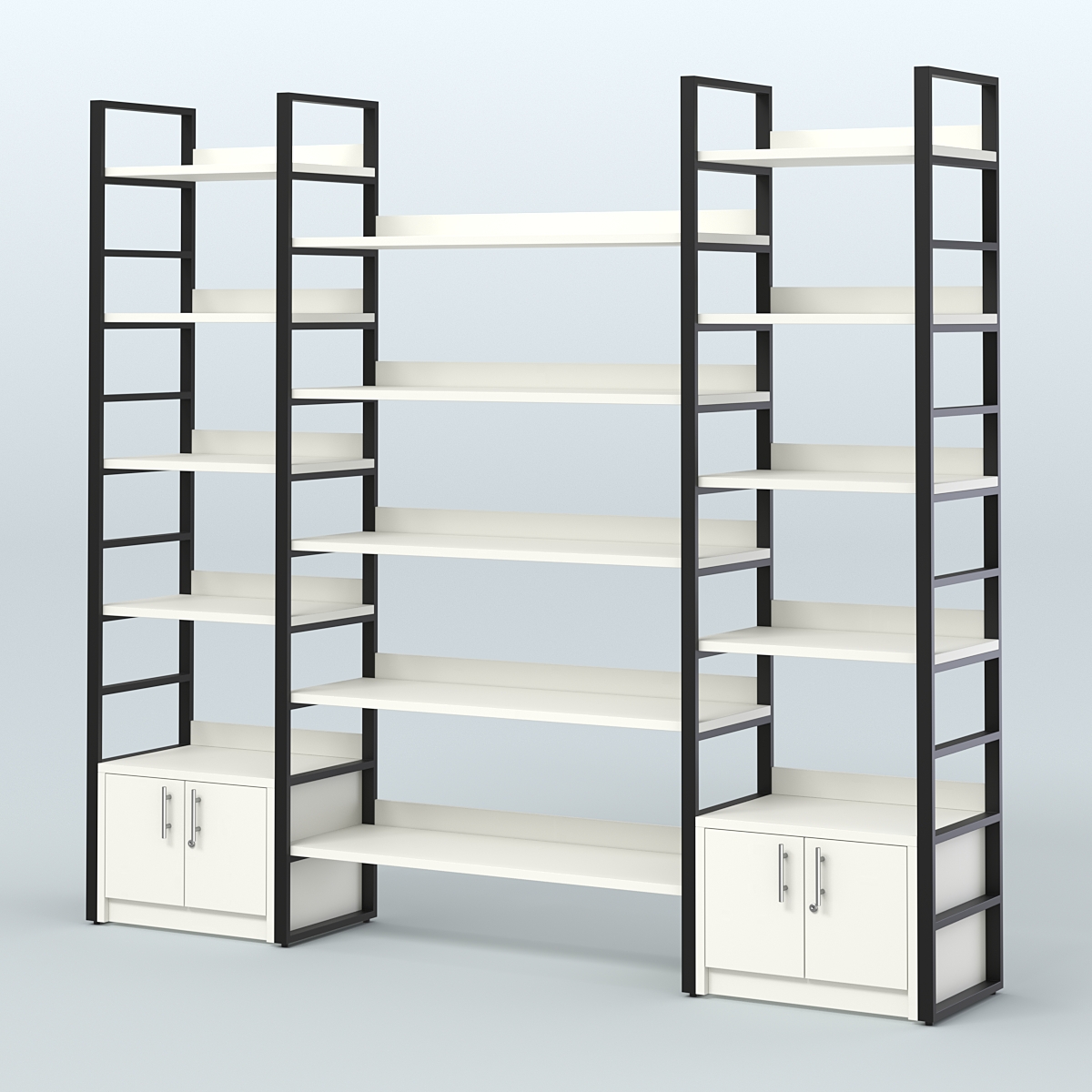 Комбо стеллажей с полками STRONG - АЛЬФА №3 (2560 мм) Белый