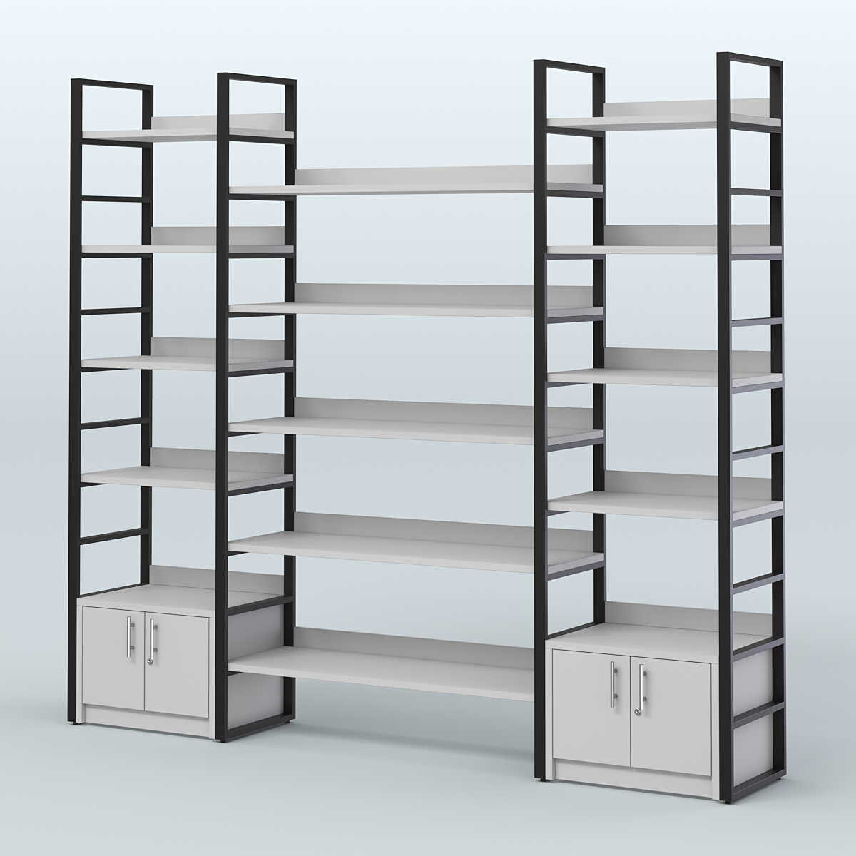 Комбо стеллажей с полками STRONG - АЛЬФА №3 (2560 мм) Серый