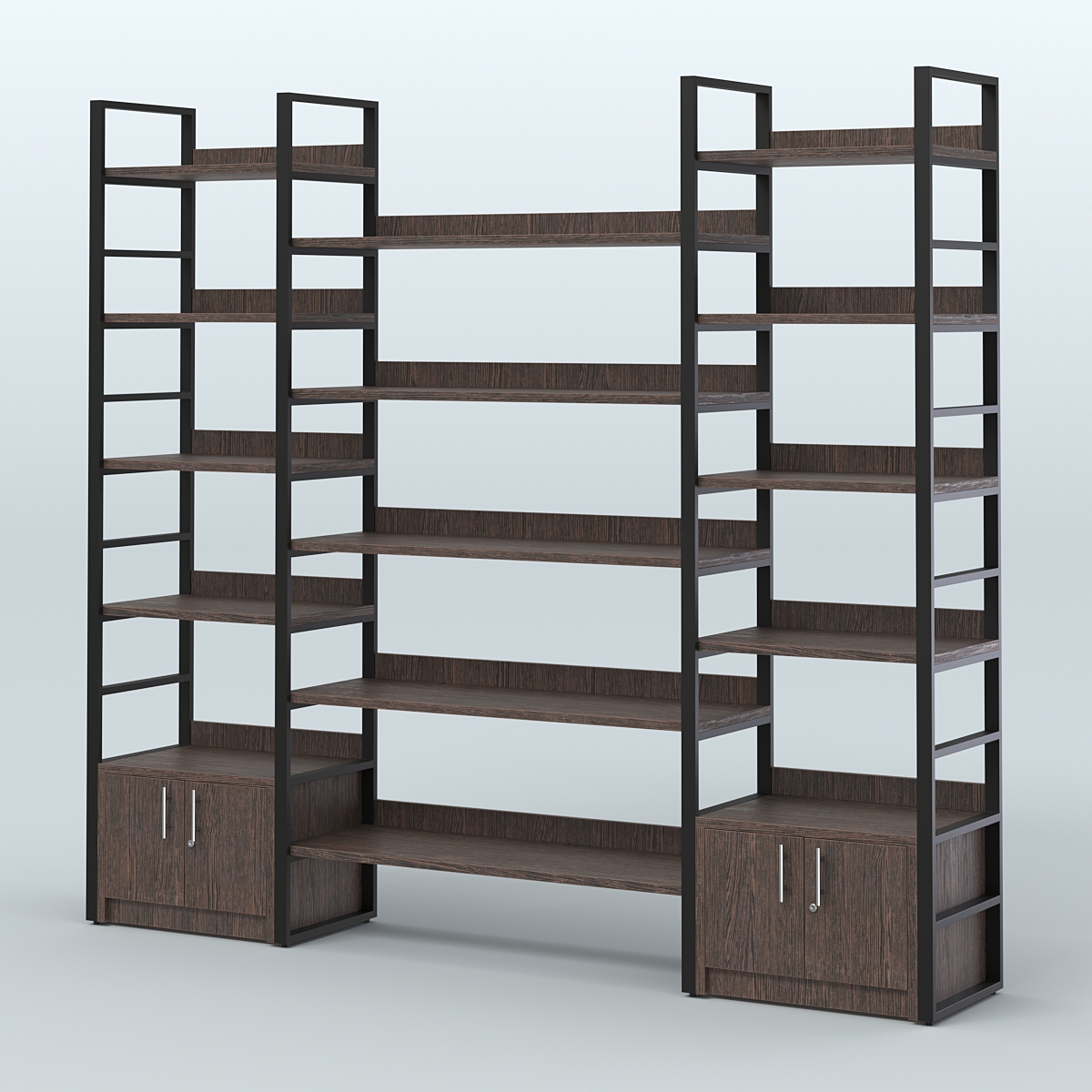 Комбо стеллажей с полками STRONG - АЛЬФА №3 (2560 мм) Дуб Венге