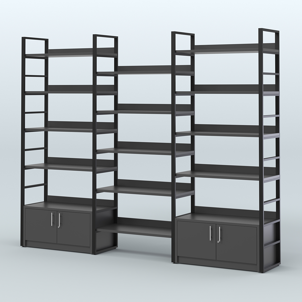 Комбо стеллажей с полками STRONG - АЛЬФА №4 (2860 мм) Черный