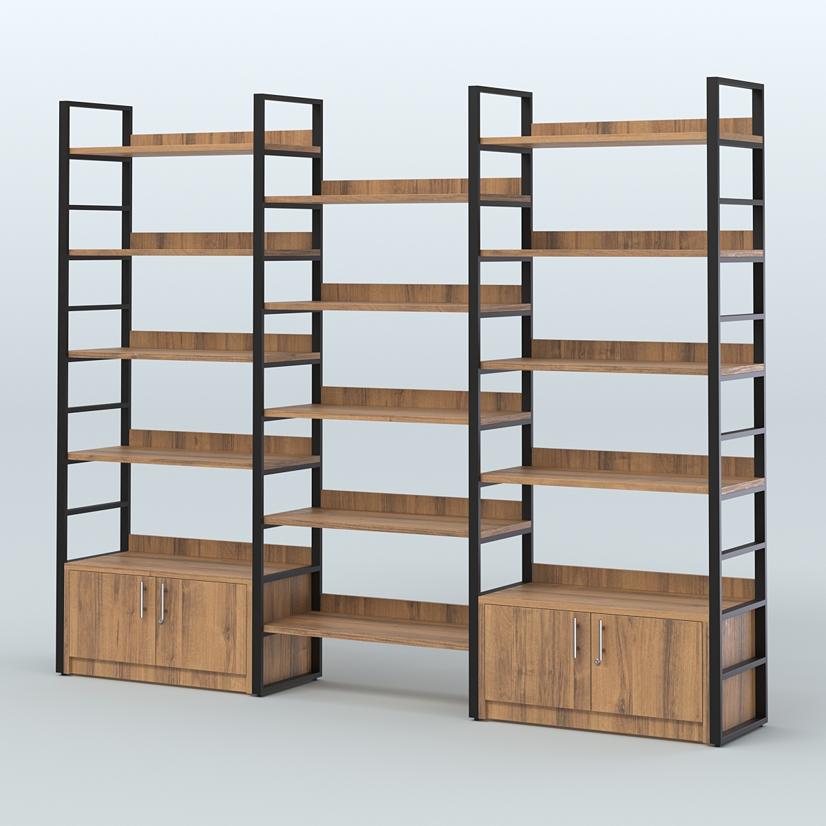 Комбо стеллажей с полками STRONG - АЛЬФА №4 (2860 мм) Орех