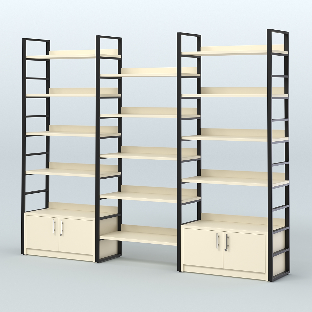 Комбо стеллажей с полками STRONG - АЛЬФА №4 (2860 мм) Крем Вайс