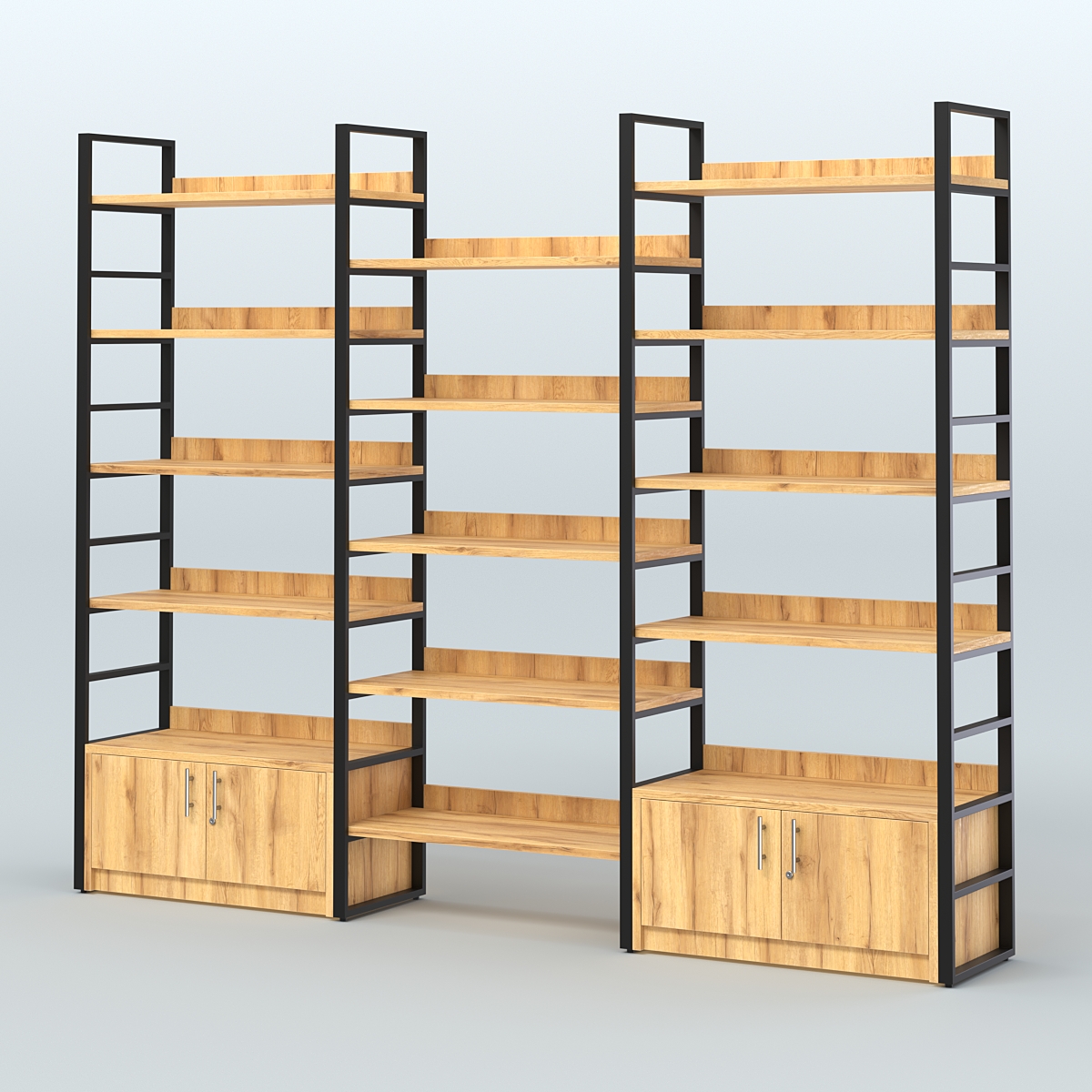 Комбо стеллажей с полками STRONG - АЛЬФА №4 (2860 мм) Дуб Золотистый