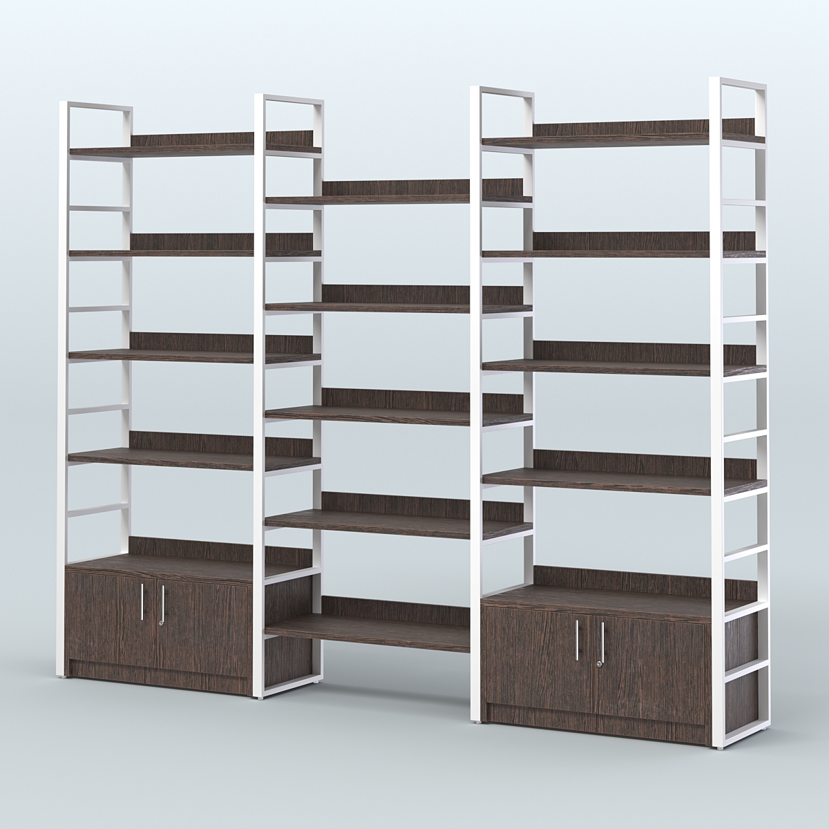 Комбо стеллажей с полками STRONG - АЛЬФА №4 (2860 мм) Дуб Венге + Белый