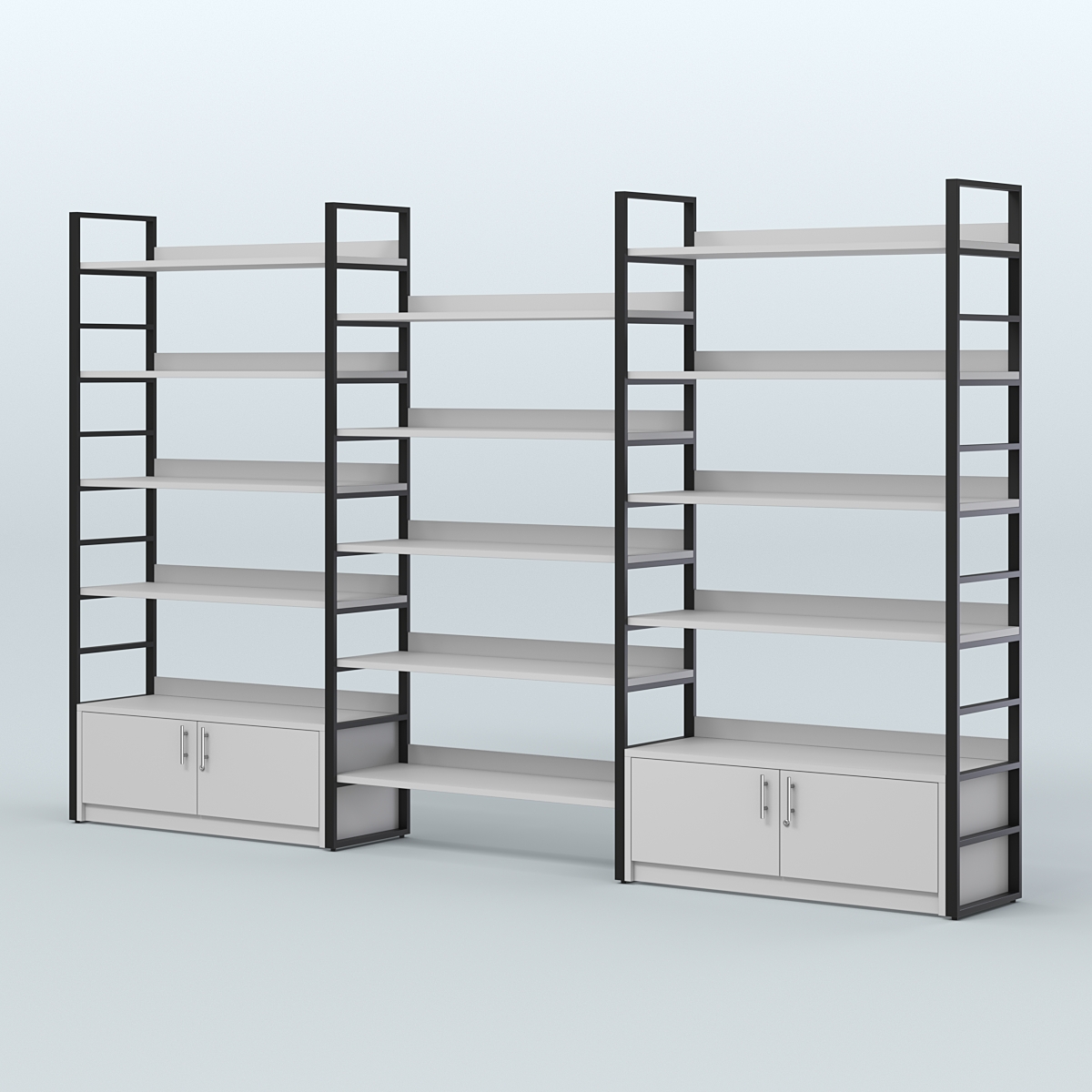 Комбо стеллажей с полками STRONG - АЛЬФА №5 (3760 мм) Серый