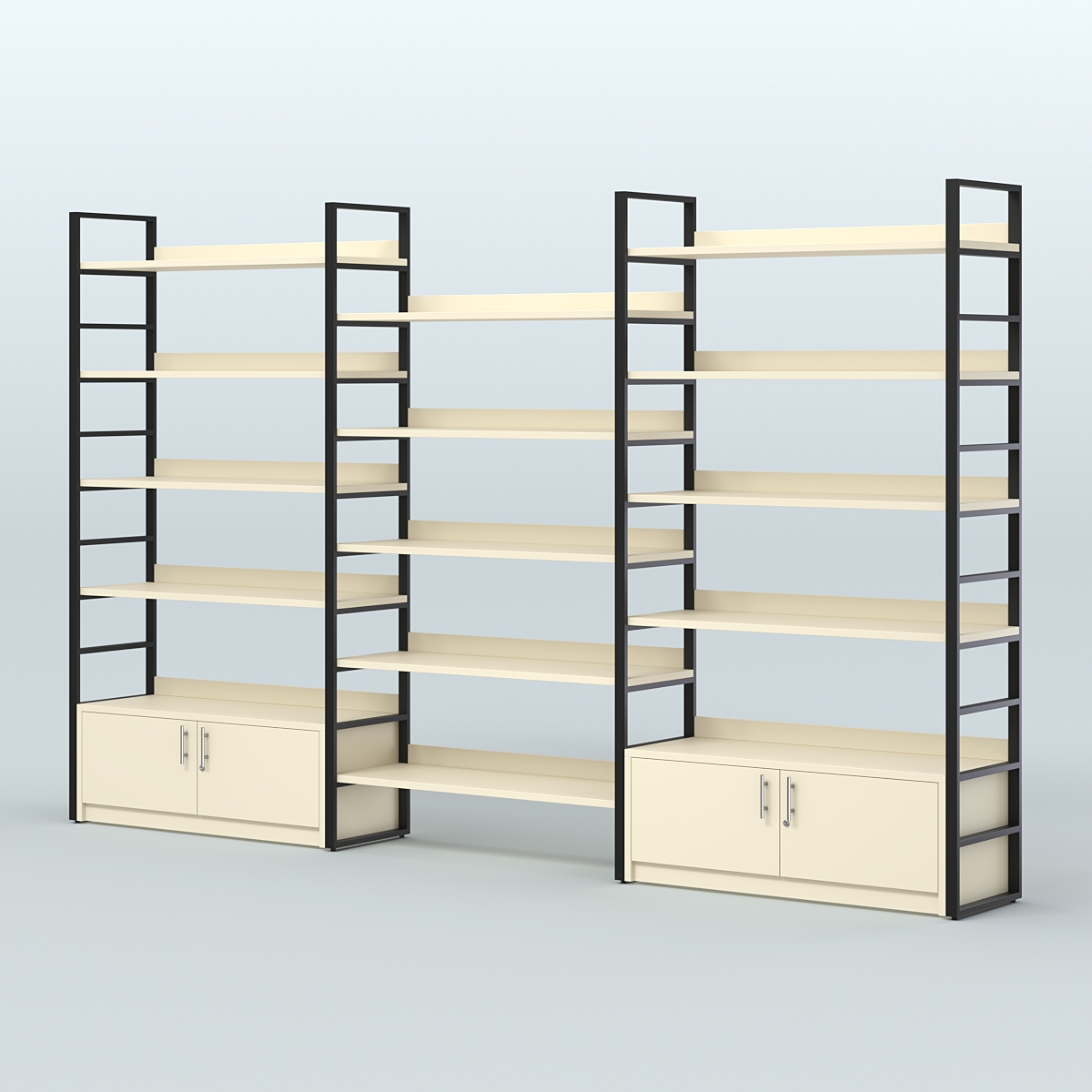 Комбо стеллажей с полками STRONG - АЛЬФА №5 (3760 мм) Крем Вайс