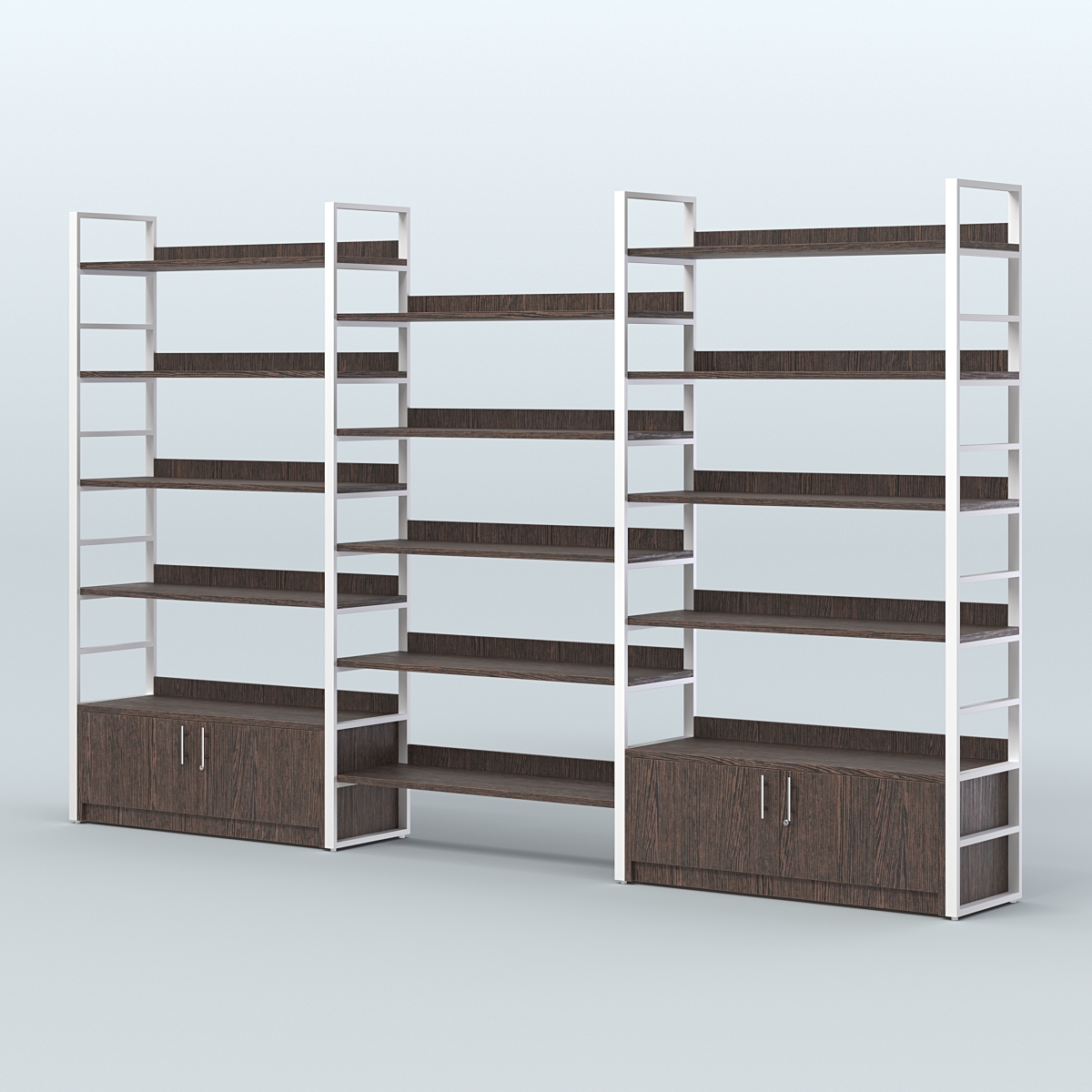 Комбо стеллажей с полками STRONG - АЛЬФА №5 (3760 мм) Дуб Венге + Белый