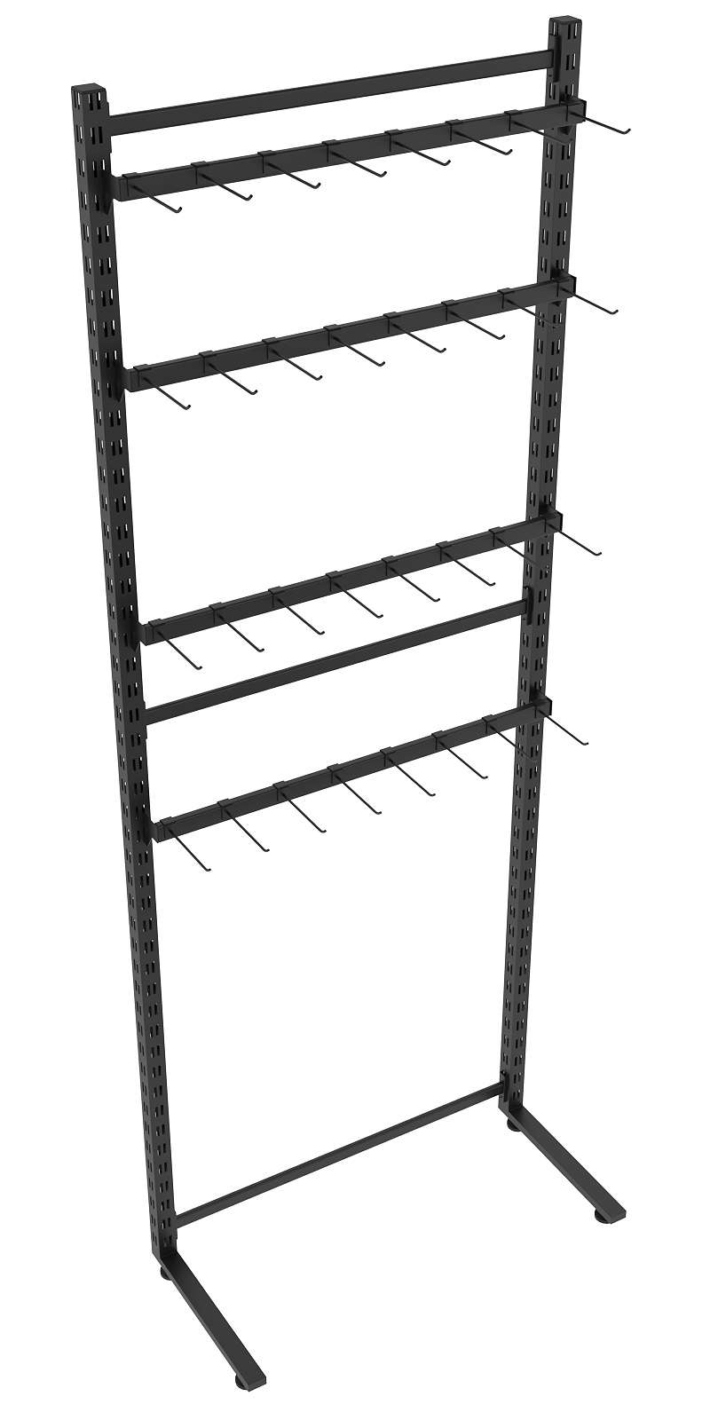 Пристенная система с 4-мя пристенными поручнями под крючки ЛОФТ №2-1 (900-2400мм) Белый