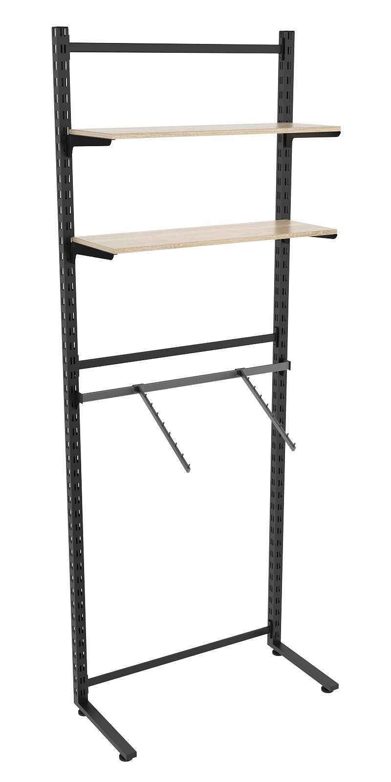 Пристенная система с кронштейнами и полками ДСП для одежды ЛОФТ №6 (900-2400мм) Дуб сонома