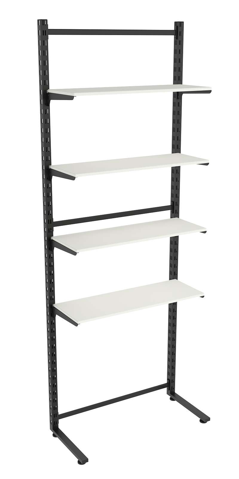 Пристенная система с 4-мя полками ДСП для одежды ЛОФТ №12 (900-2400мм) Белый