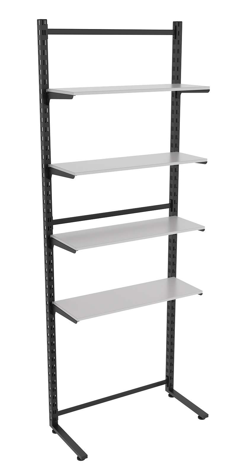 Пристенная система с 4-мя полками ДСП для одежды ЛОФТ №12 (900-2400мм) Серый