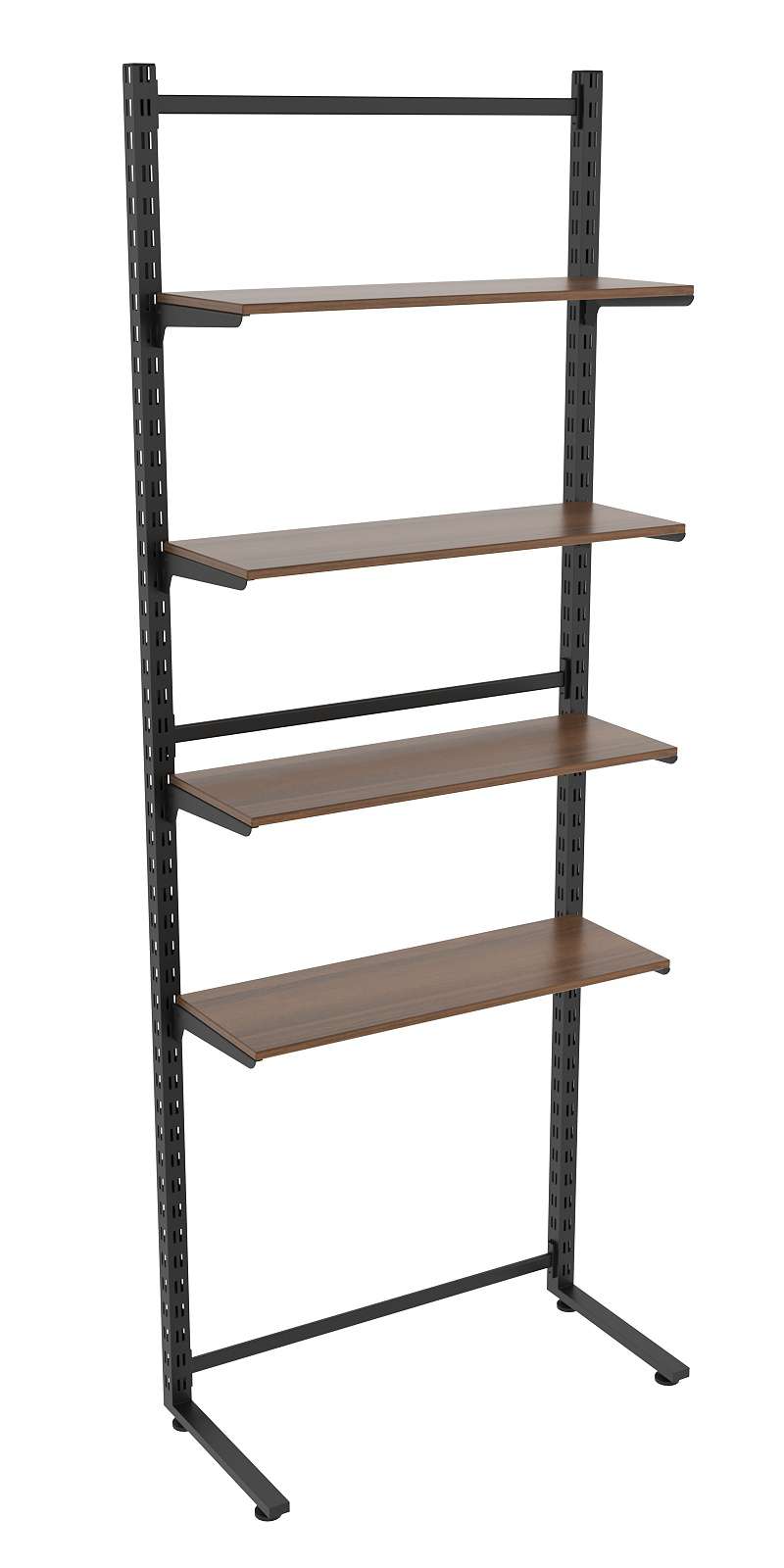 Пристенная система с 4-мя полками ДСП для одежды ЛОФТ №12 (900-2400мм) Орех