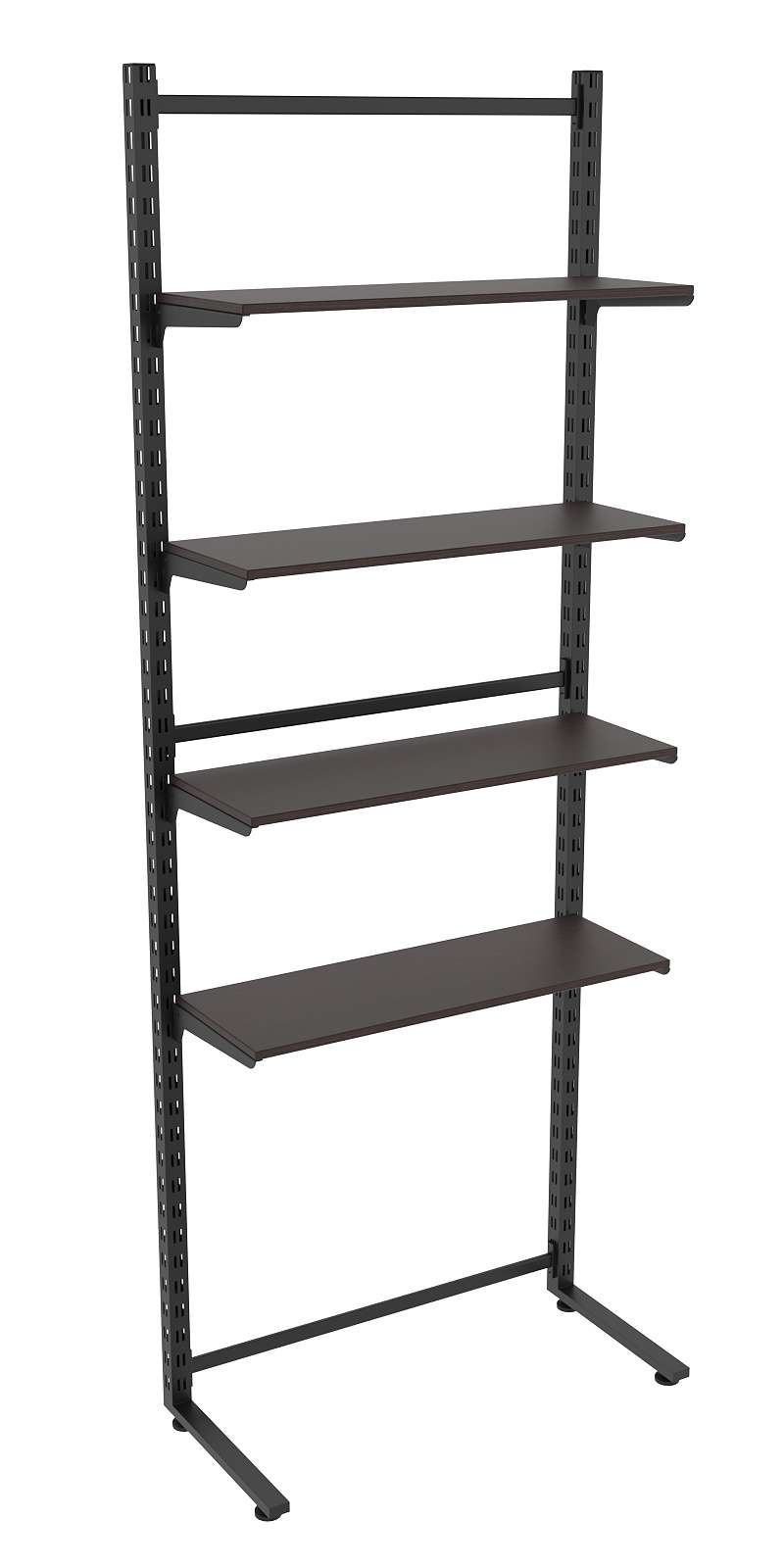 Пристенная система с 4-мя полками ДСП для одежды ЛОФТ №12 (900-2400мм) Дуб Венге