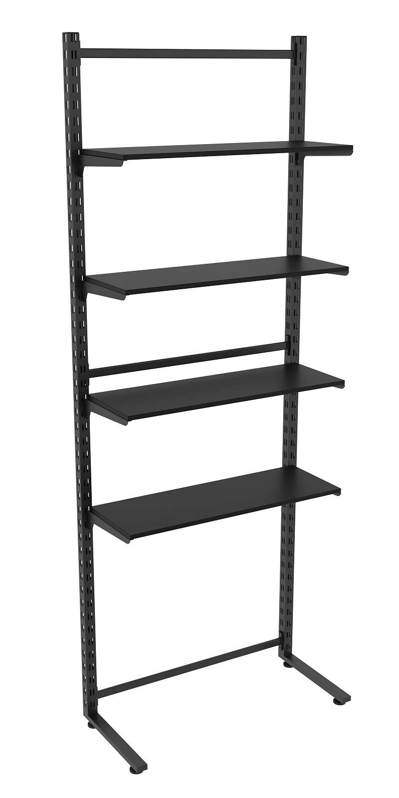 Пристенная система с 4-мя полками ДСП для одежды ЛОФТ №12 (900-2400мм) Черный