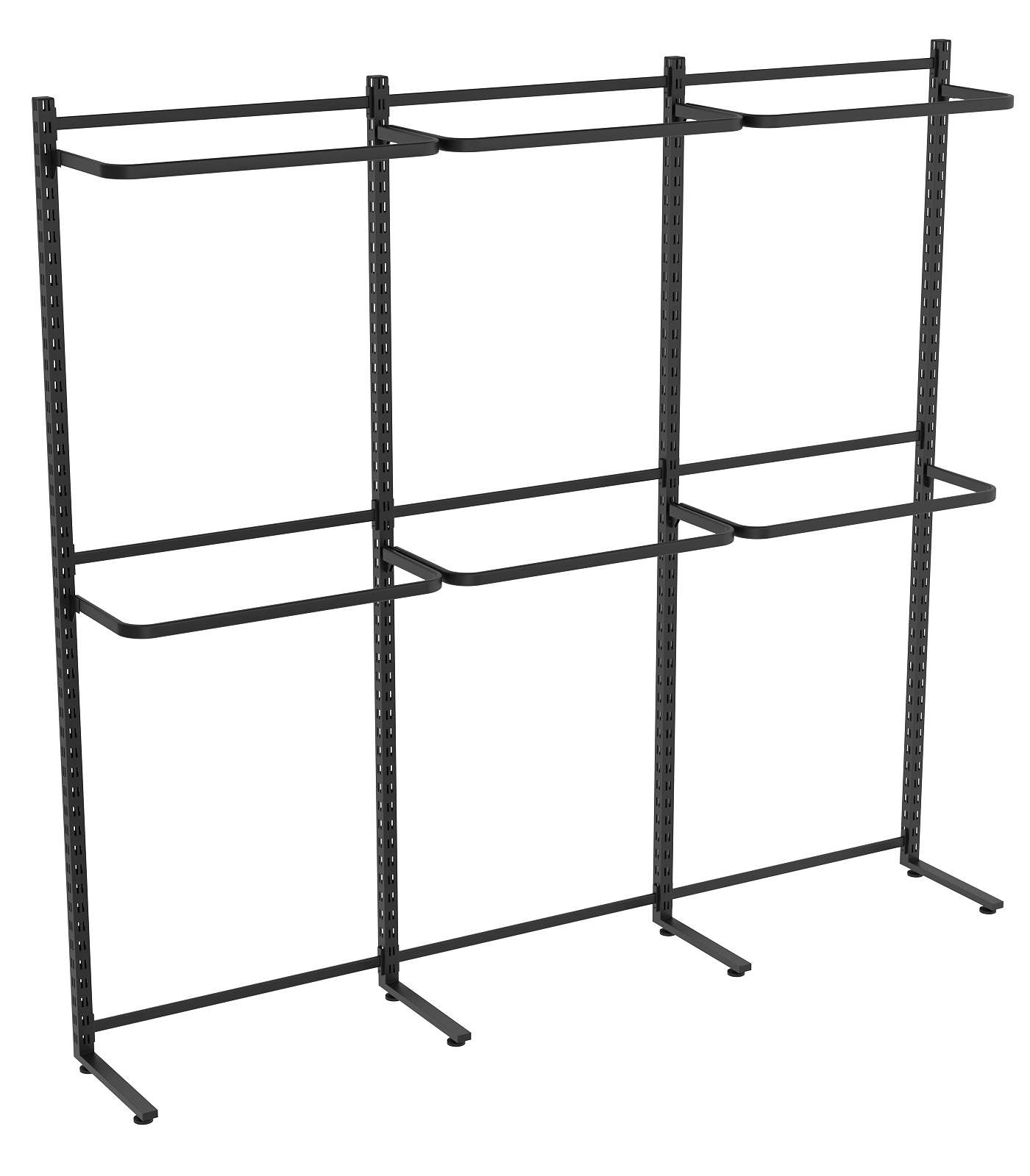 Пристенная система с П-образными поручнями для одежды ЛОФТ №1 (2700-2400мм) Черный