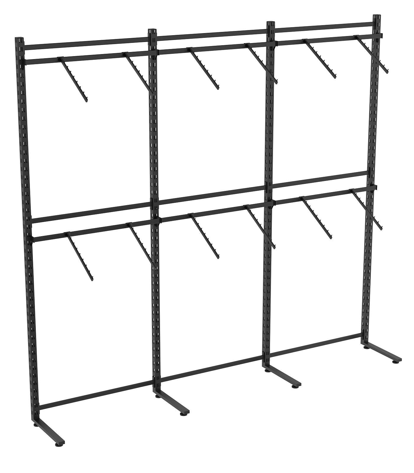 Пристенная система с пристенными поручнями для одежды ЛОФТ №2 (2700-2400мм) Черный