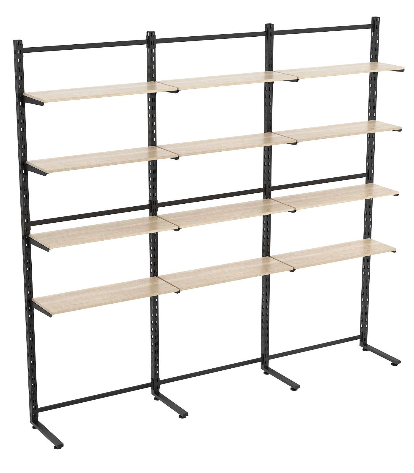 Пристенная система с 12-ю полками ДСП для одежды ЛОФТ №12 (2700-2400мм) Дуб сонома