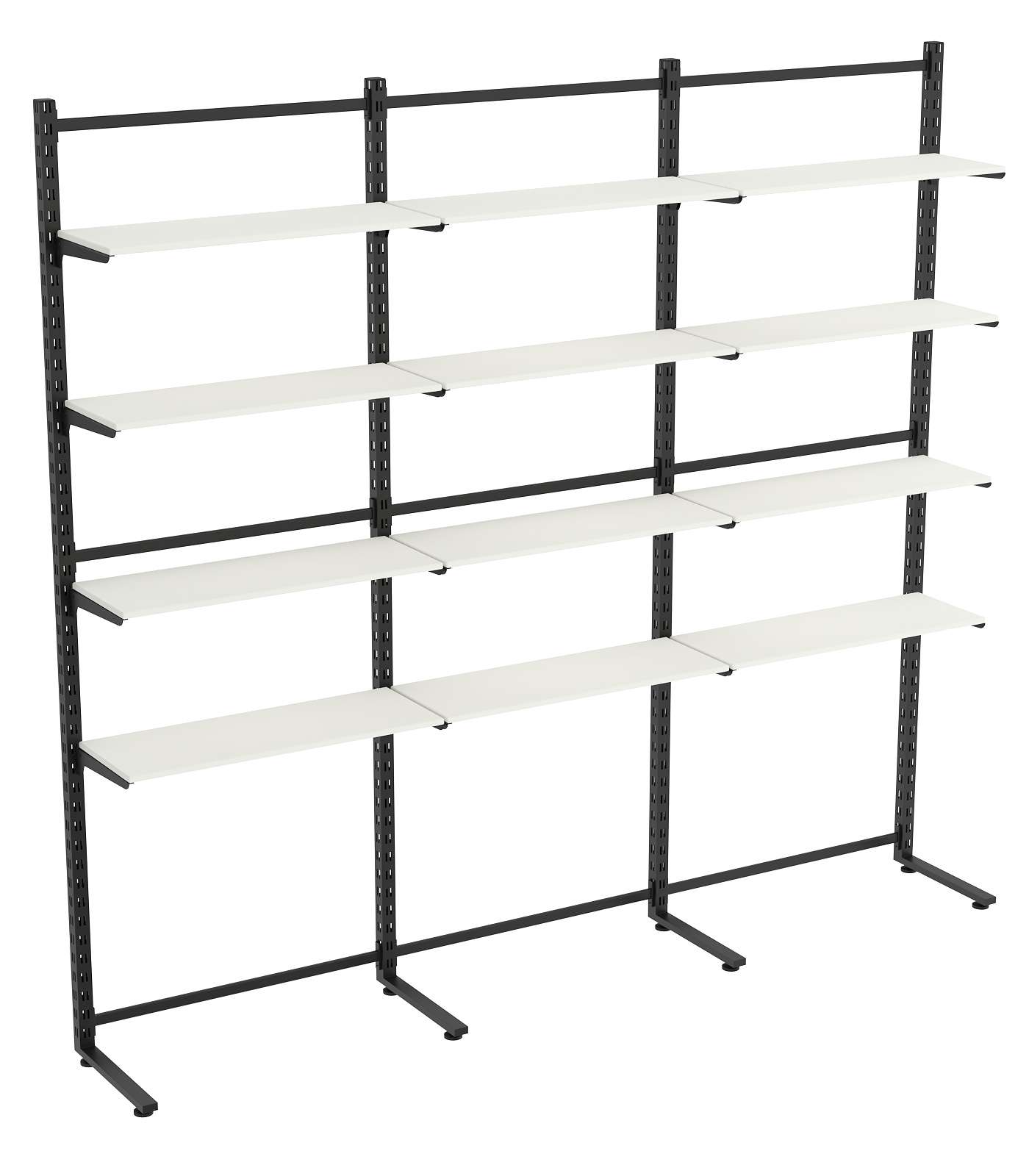 Пристенная система с 12-ю полками ДСП для одежды ЛОФТ №12 (2700-2400мм) Белый