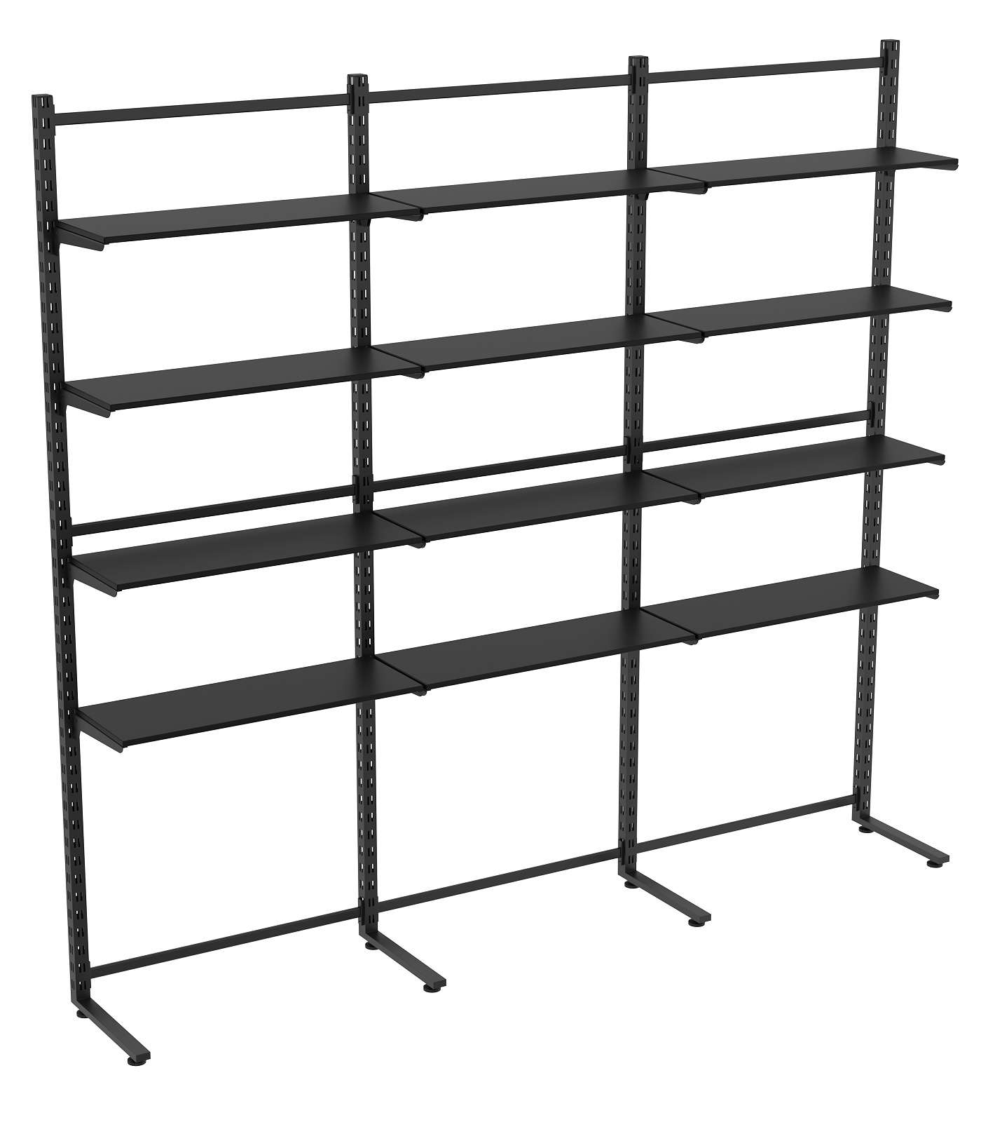 Пристенная система с 12-ю полками ДСП для одежды ЛОФТ №12 (2700-2400мм) Черный