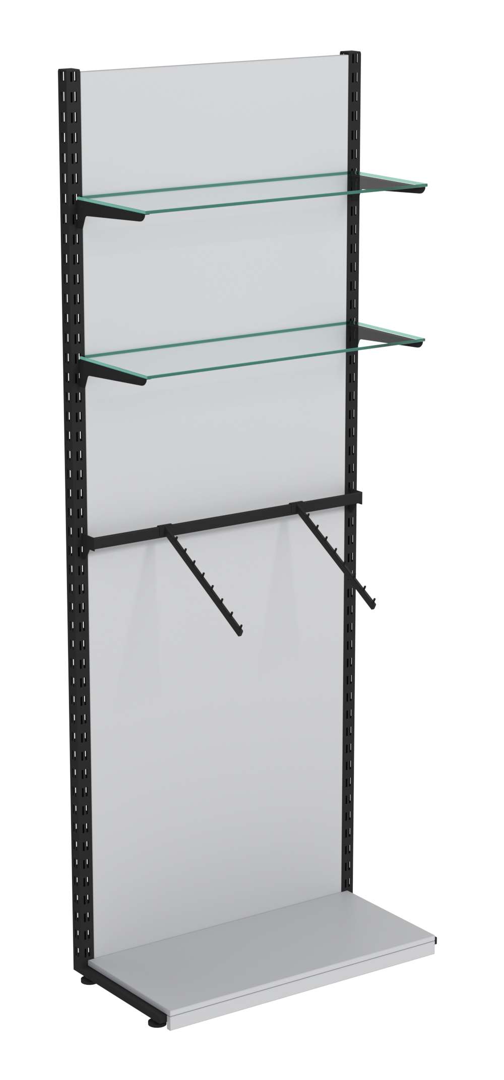 Пристенная система с кронштейнами и прозрачными полками для одежды ЛОФТ №4-ЗС 900мм Серый