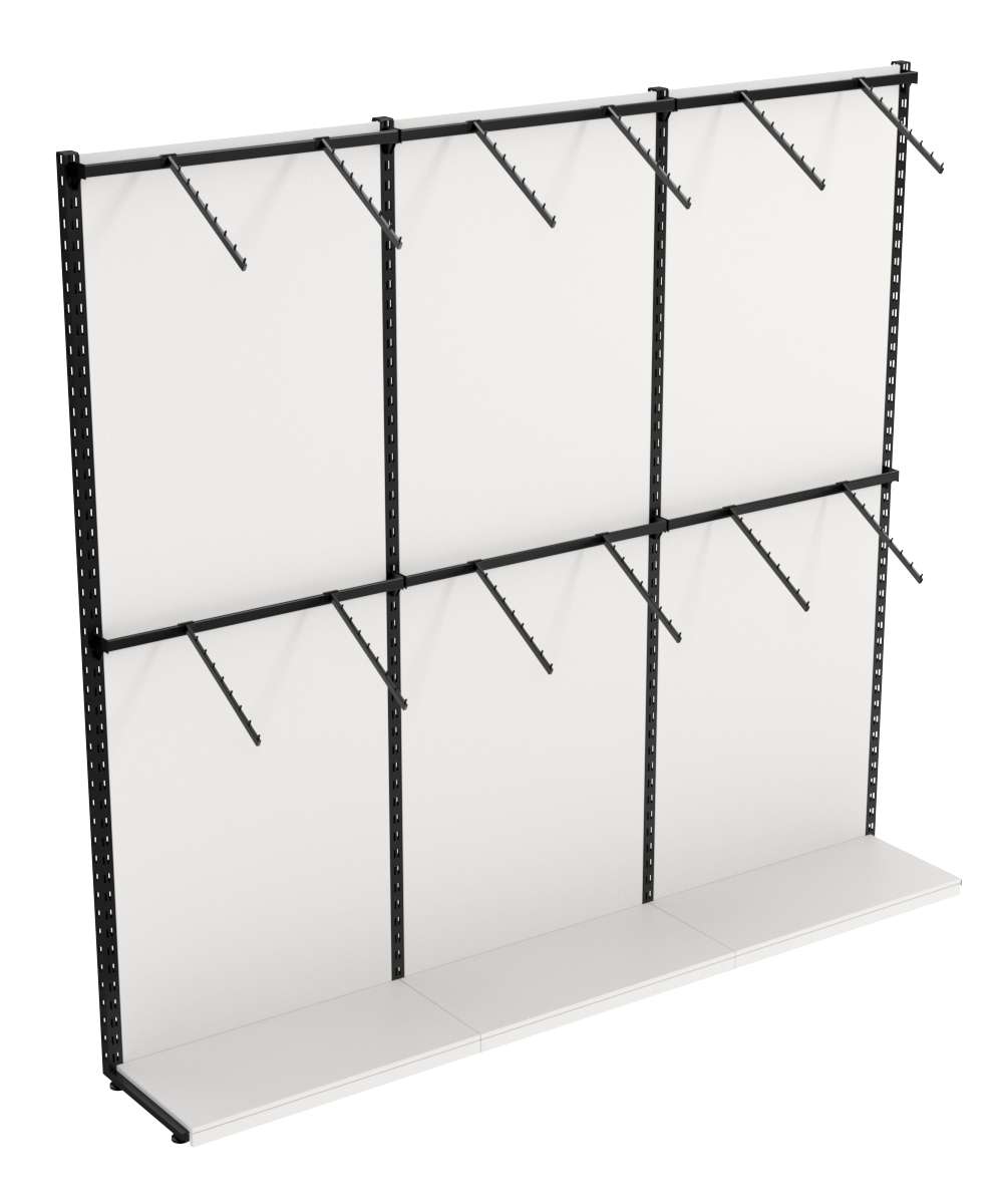 Пристенная система с пристенными поручнями для одежды ЛОФТ №2-ЗС 2700мм Белый