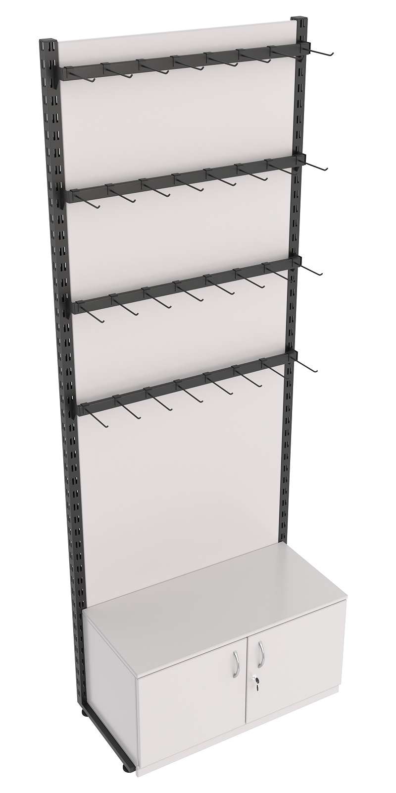 Пристенная система с 4-мя пристенными поручнями под крючки ЛОФТ №2-1-ЗС-Н 900мм Серый