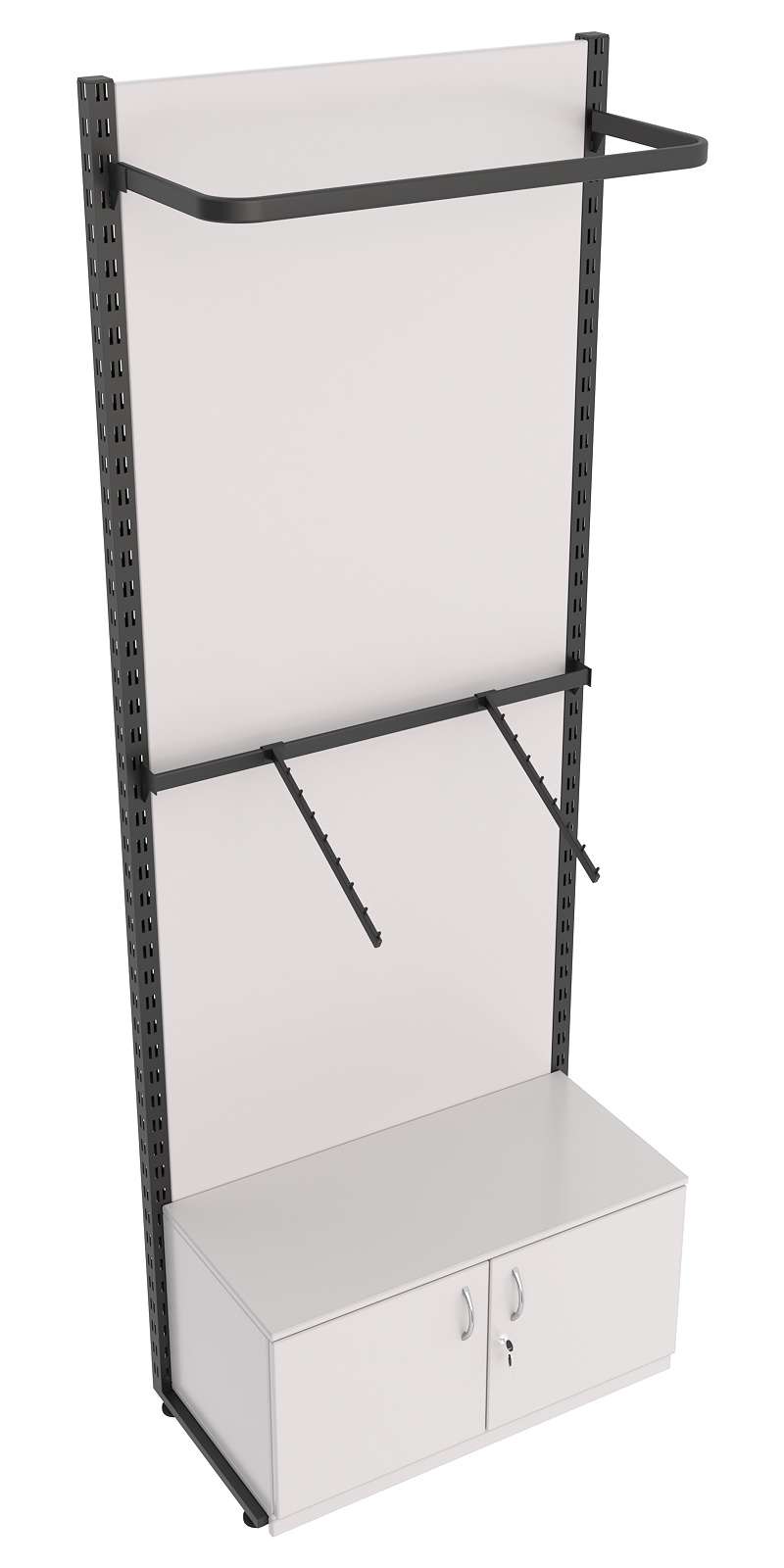 Пристенная система с комбо - поручнями для одежды ЛОФТ №3-ЗС-Н 900мм Серый