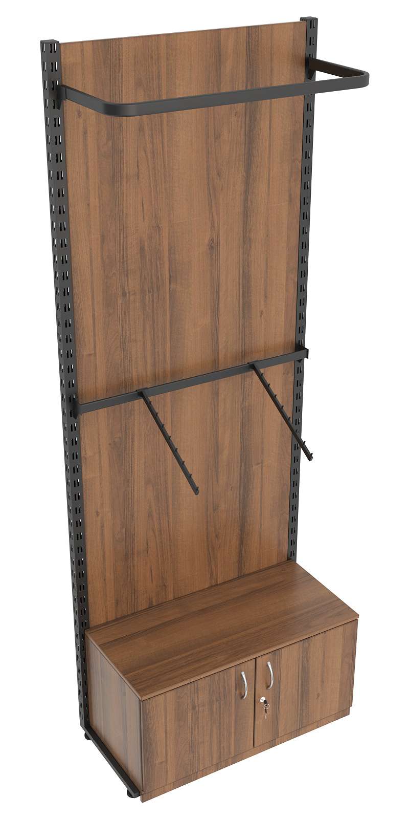 Пристенная система с комбо - поручнями для одежды ЛОФТ №3-ЗС-Н 900мм Орех