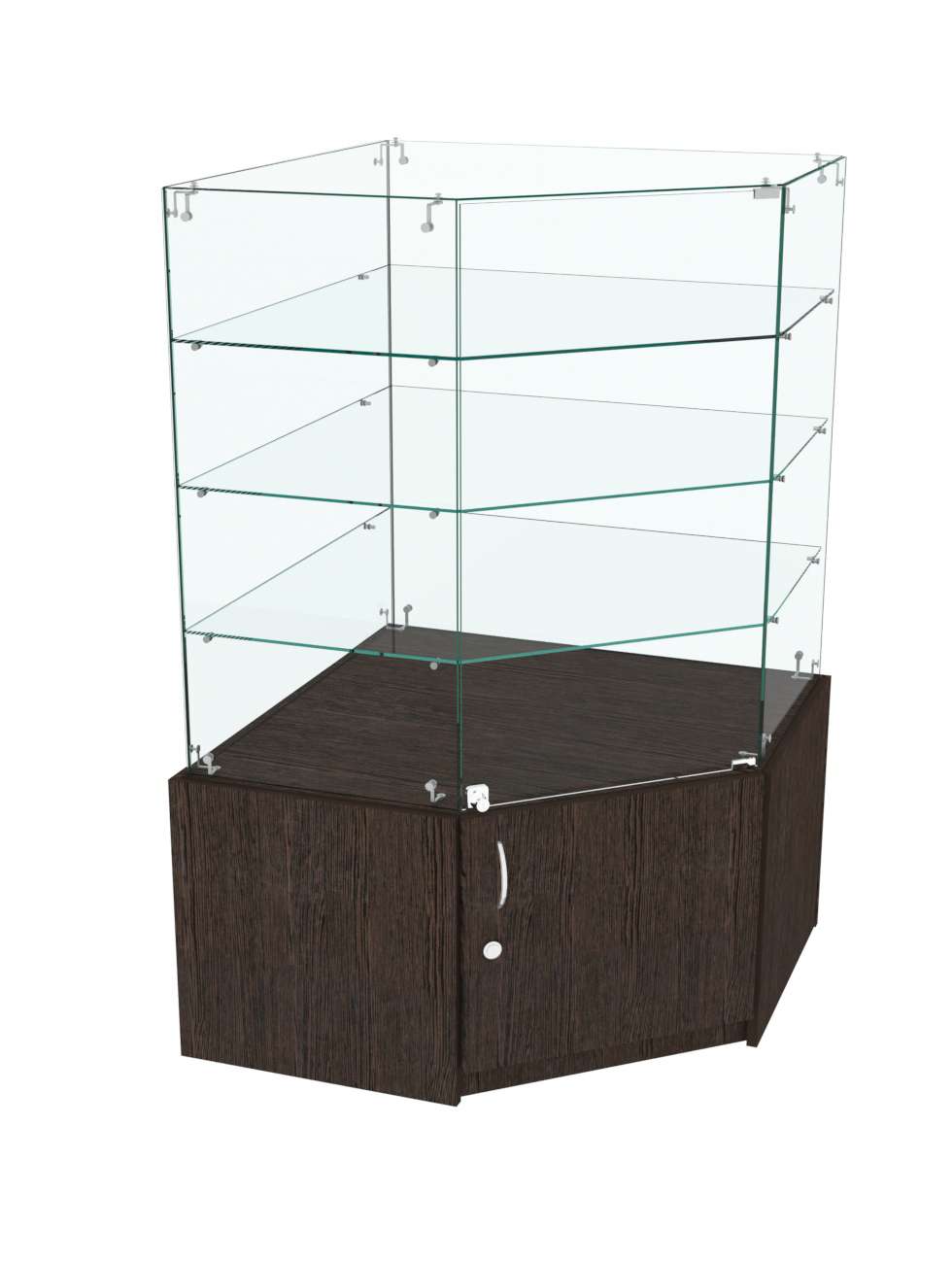 Витрина Истра в центр зала №302 (угловая, закрытая) Дуб Венге