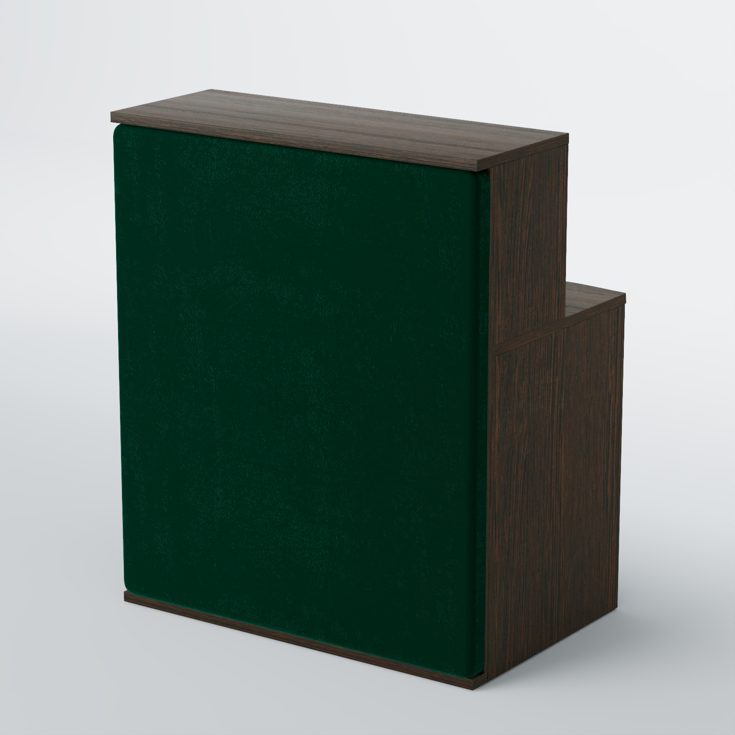 Ресепшен БАРОН №1 (ровная поверхность) Дуб Венге  + Велюр Tiffany 10 Dk. Green