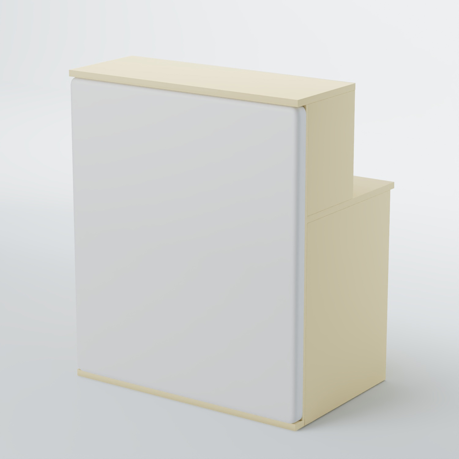 Ресепшен БАРОН №1 (ровная поверхность) Крем вайс + Экокожа белая