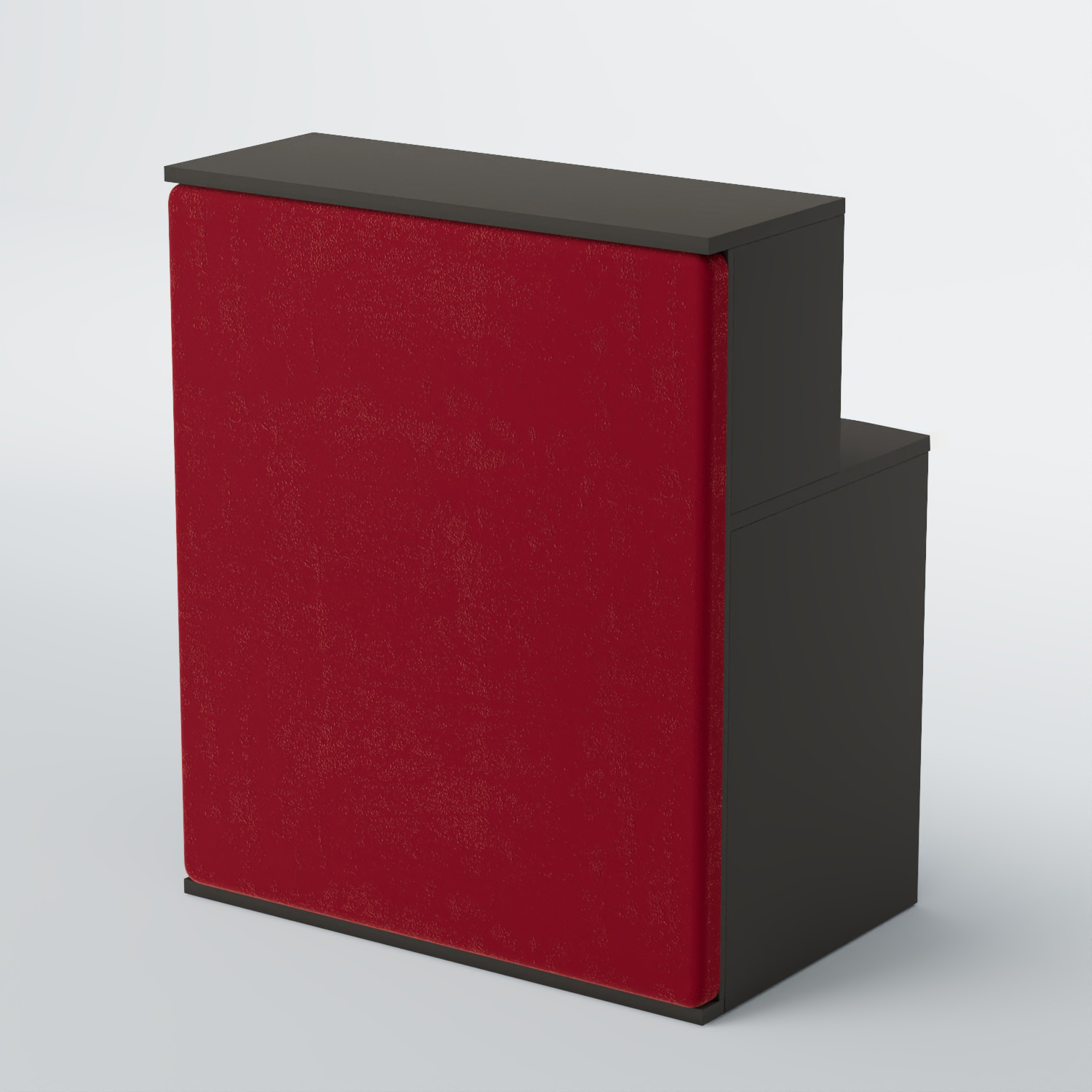 Ресепшен БАРОН №1 (ровная поверхность) Черный + 07 Dk. Red Велюр