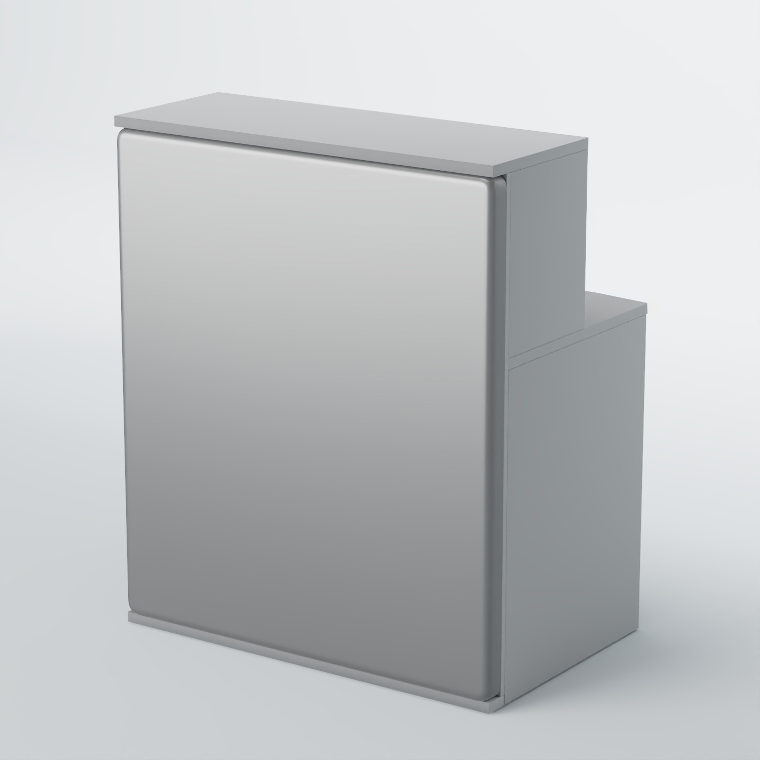 Ресепшен БАРОН №1 (ровная поверхность) Серый + Экокожа серебристая