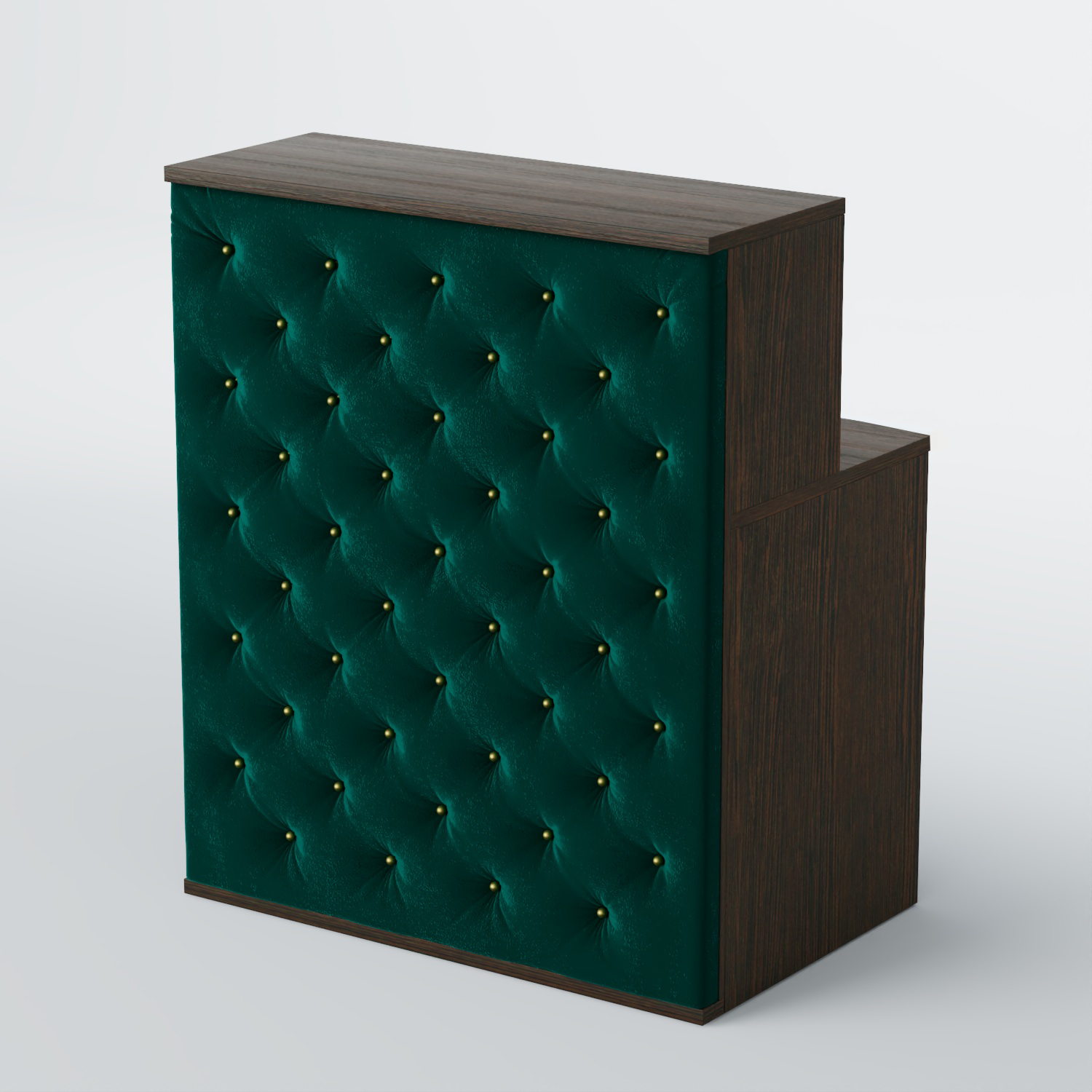 Ресепшен БАРОН №1 (карета золото) Дуб Венге  + Велюр Tiffany 10 Dk. Green