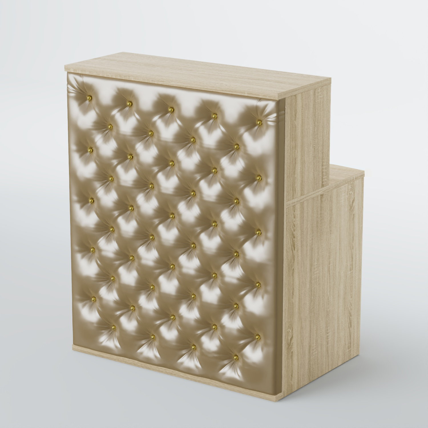 Ресепшен БАРОН №1 (карета золото) Дуб сонома + Экокожа золотистая