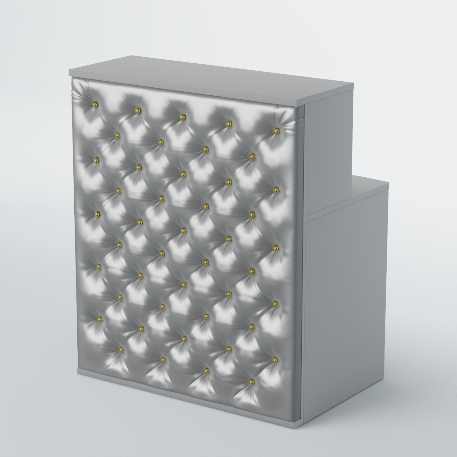 Ресепшен БАРОН №1 (карета золото) Серый + Экокожа серебристая