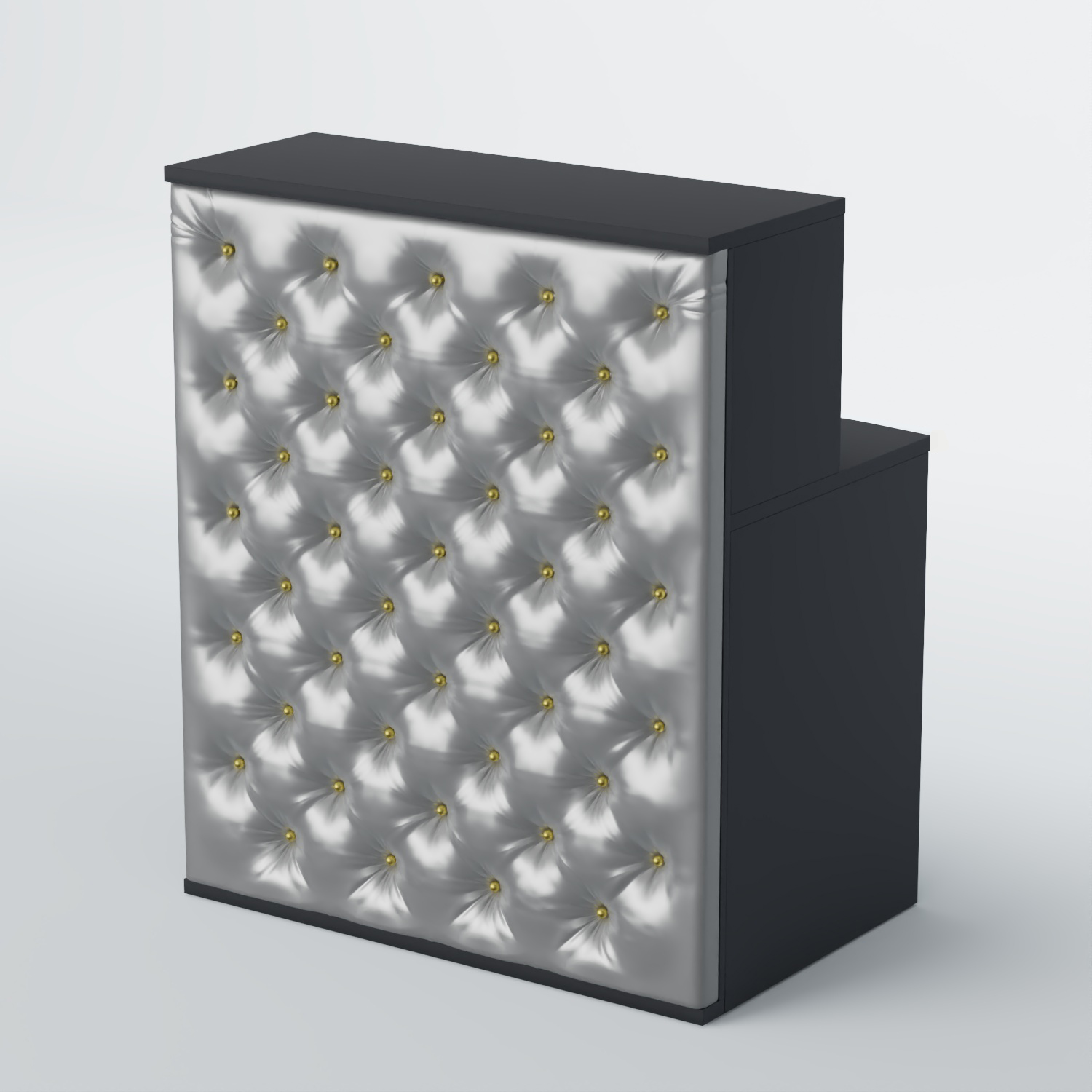 Ресепшен БАРОН №1 (карета золото) Антрацит + Экокожа серебристая