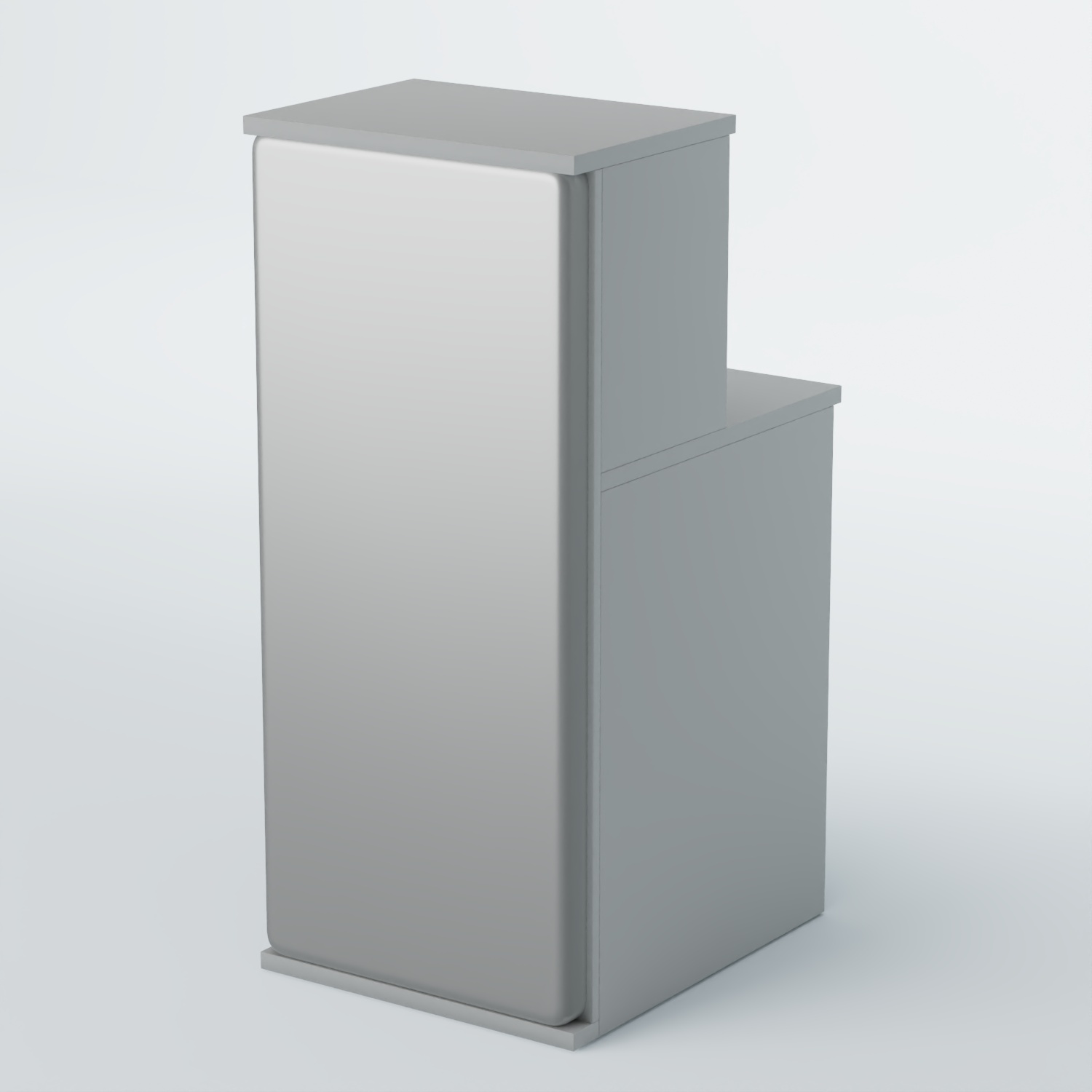 Ресепшен БАРОН №2 (ровная поверхность) Серый + Экокожа серебристая