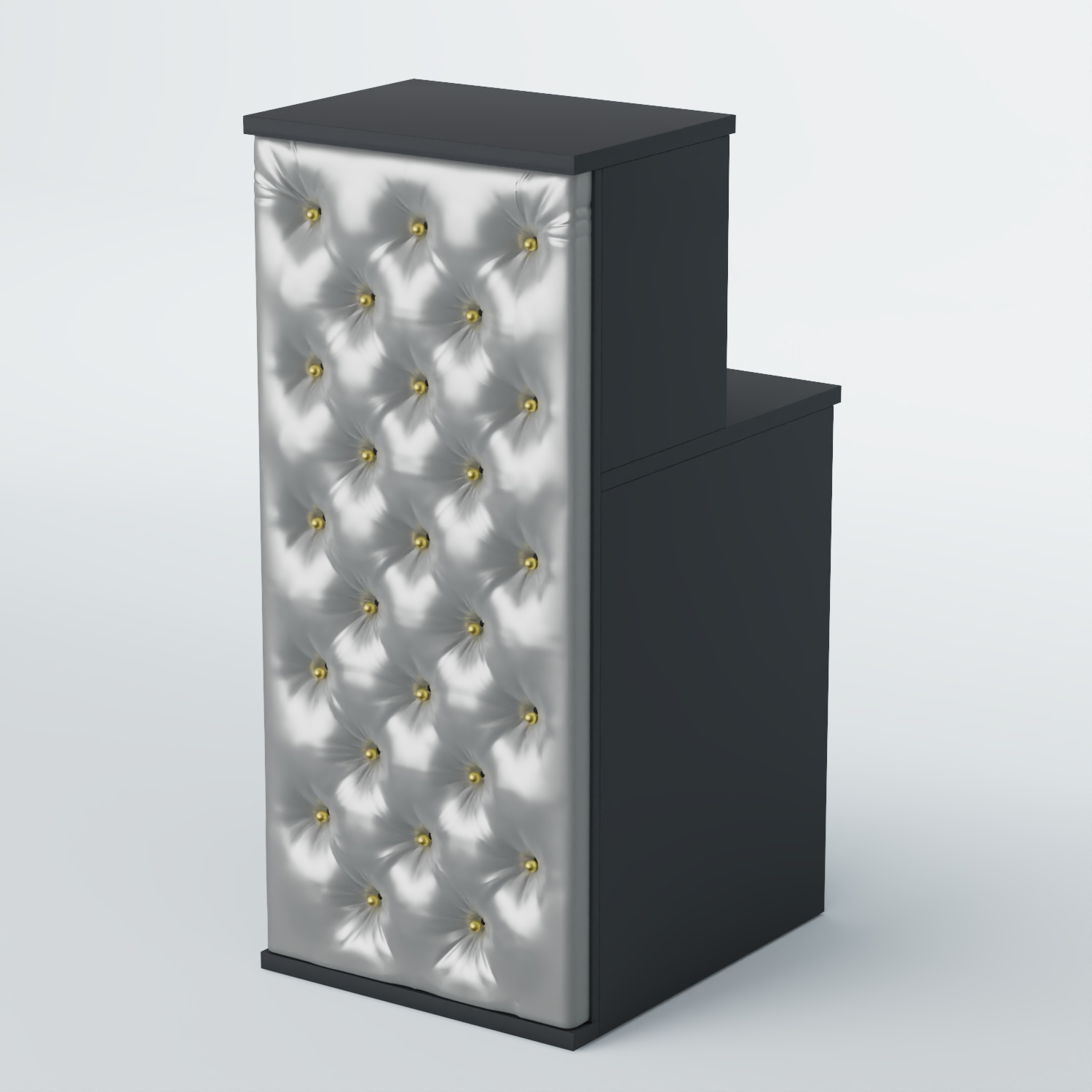 Ресепшен БАРОН №2 (карета золото) Антрацит + Экокожа серебристая