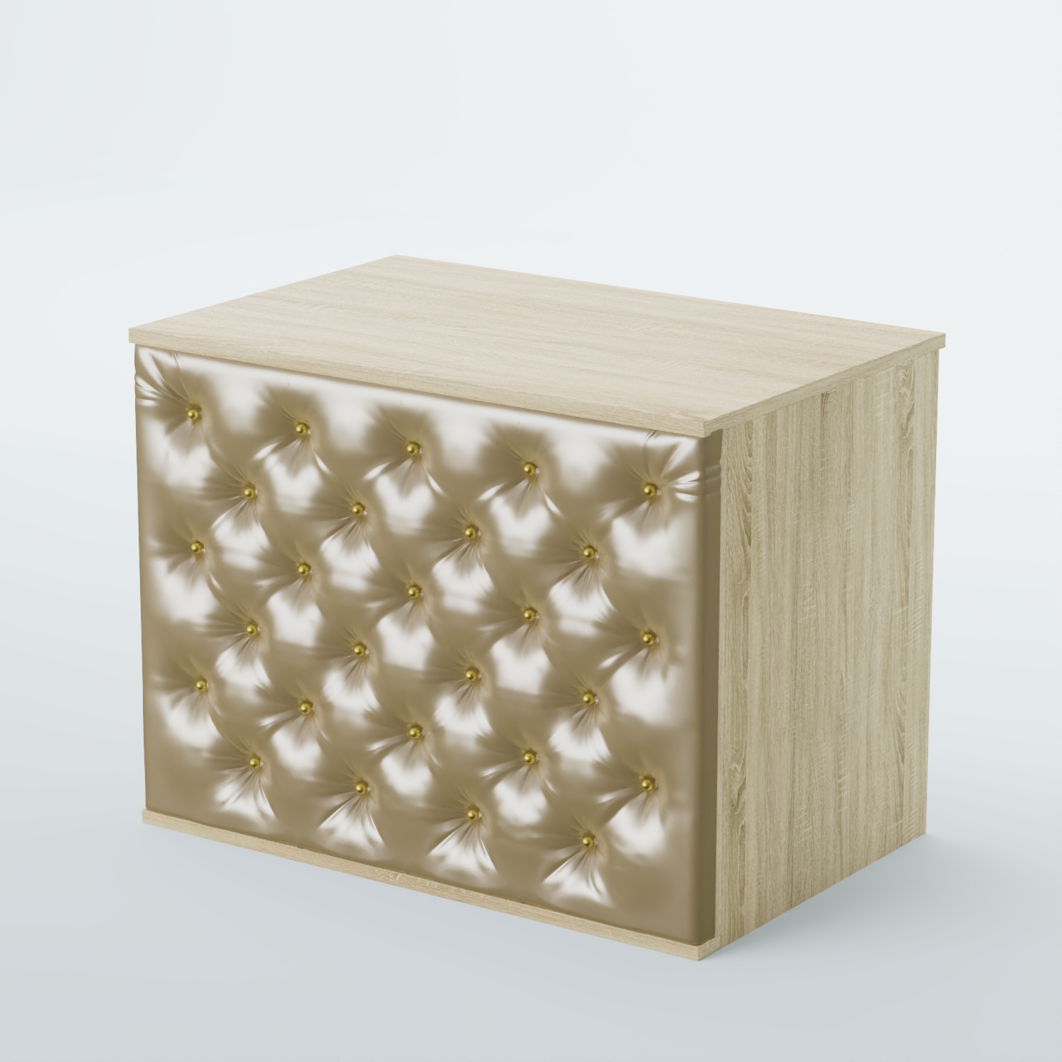 Ресепшен - стол БАРОН №3 (карета золото) Дуб сонома + Экокожа золотистая