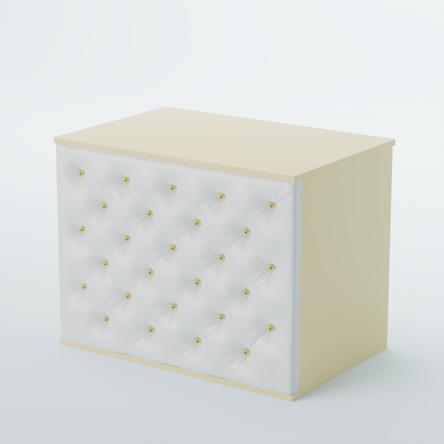 Ресепшен - стол БАРОН №3 (карета золото) Крем вайс + Экокожа белая