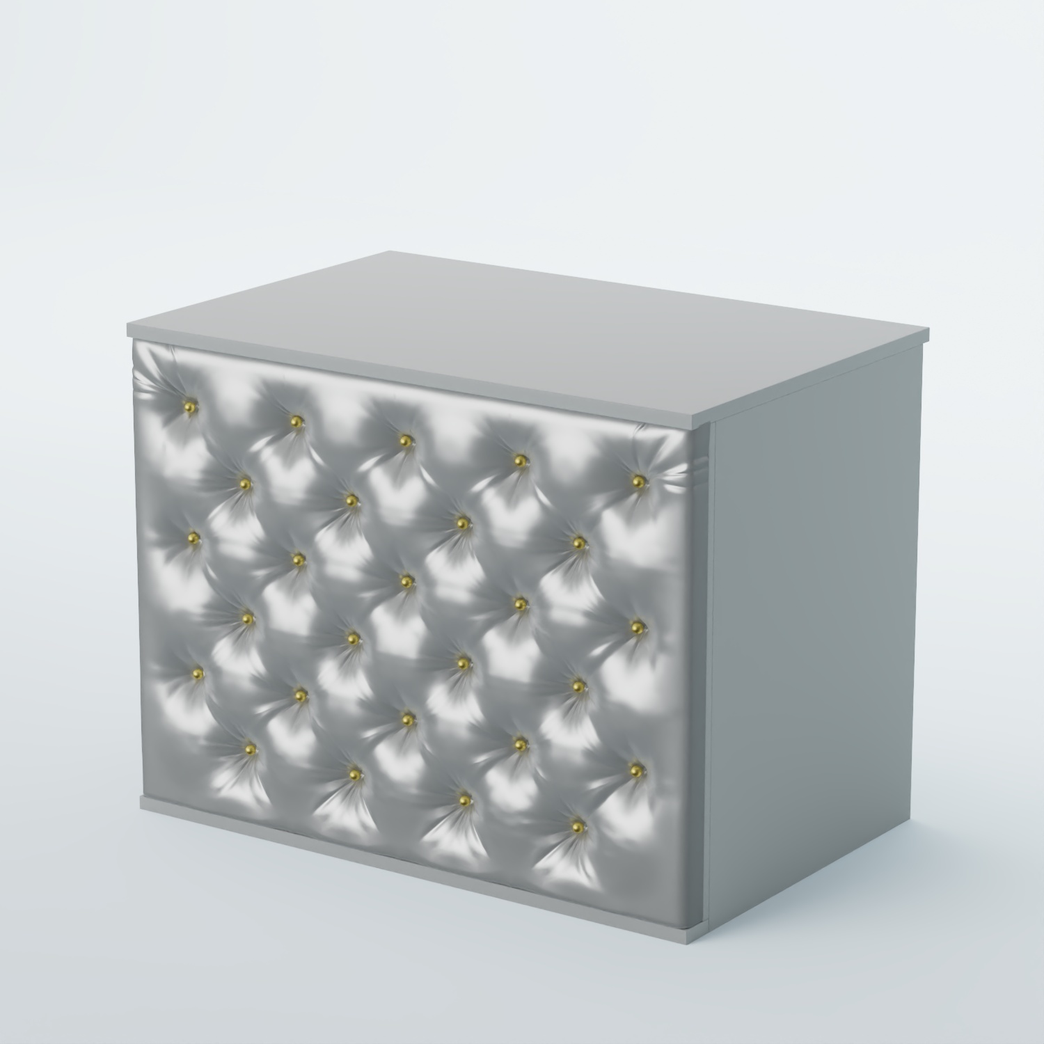 Ресепшен - стол БАРОН №3 (карета золото) Серый + Экокожа серебристая