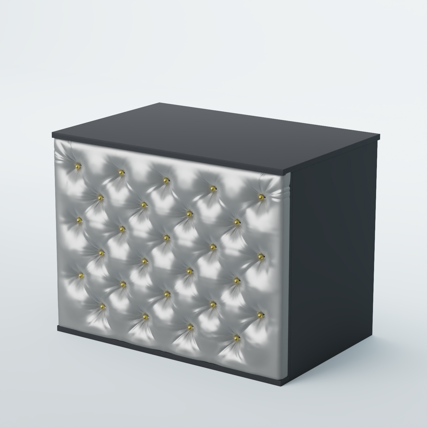 Ресепшен - стол БАРОН №3 (карета золото) Антрацит + Экокожа серебристая