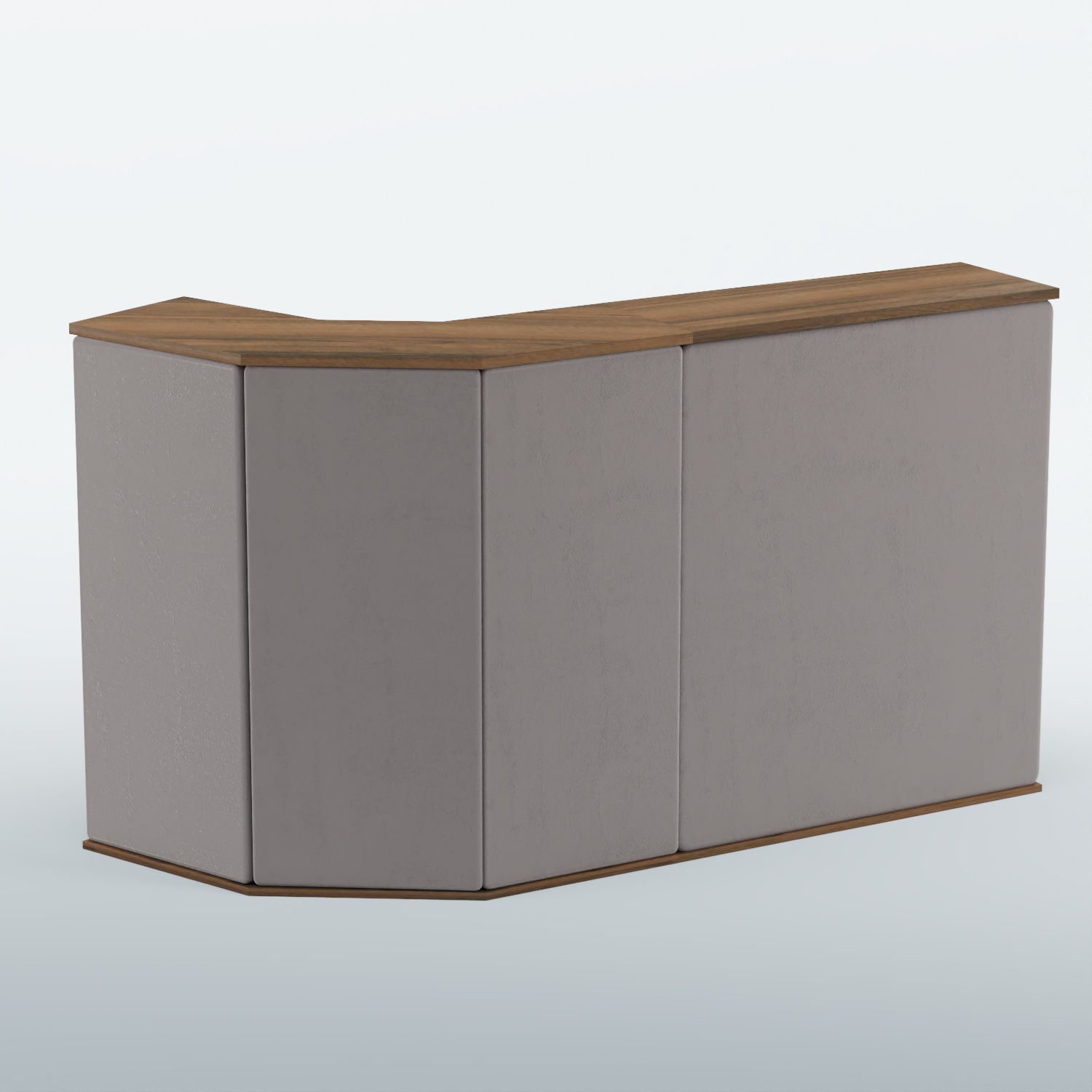 Ресепшен БАРОН №5 (ровная поверхность) Орех + Велюр 16 Elephant