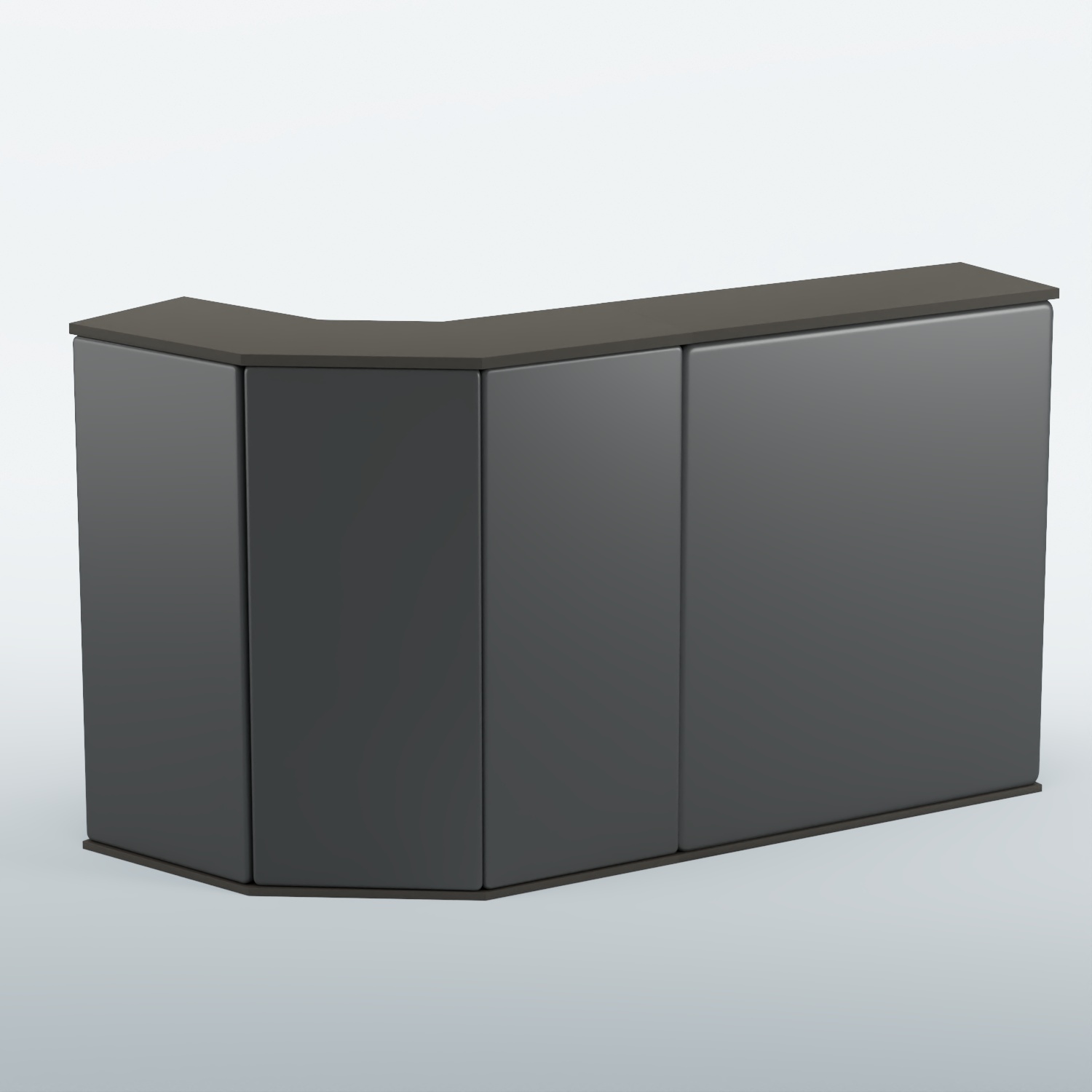 Ресепшен БАРОН №5 (ровная поверхность) Черный + Экокожа черная