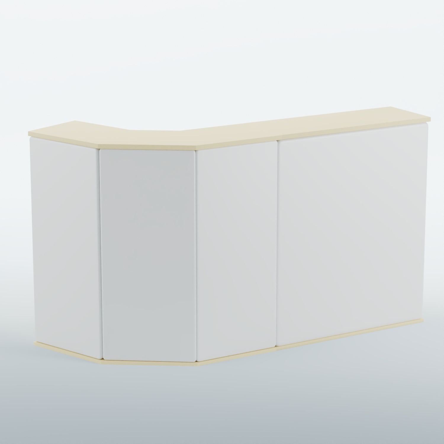 Ресепшен БАРОН №5 (ровная поверхность) Крем вайс + Экокожа белая