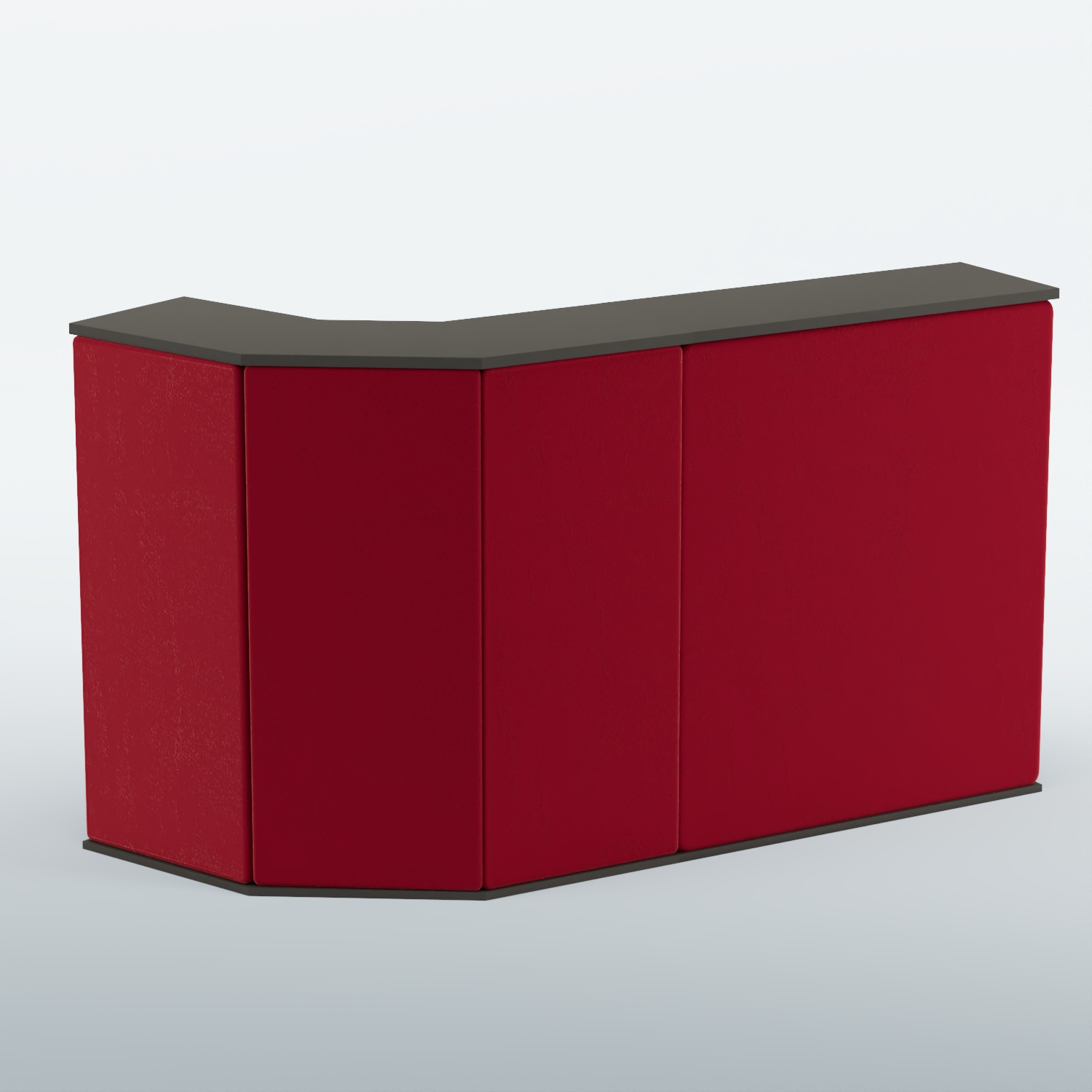 Ресепшен БАРОН №5 (ровная поверхность) Черный + 07 Dk. Red Велюр