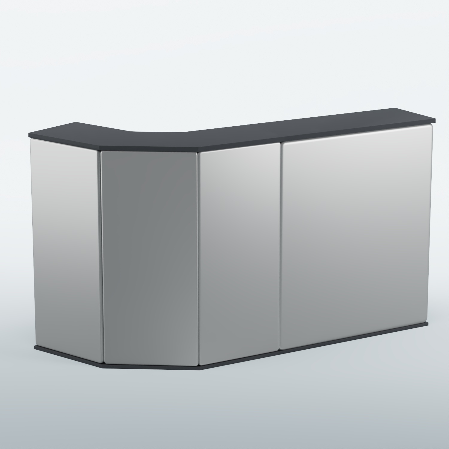 Ресепшен БАРОН №5 (ровная поверхность) Антрацит + Экокожа серебристая